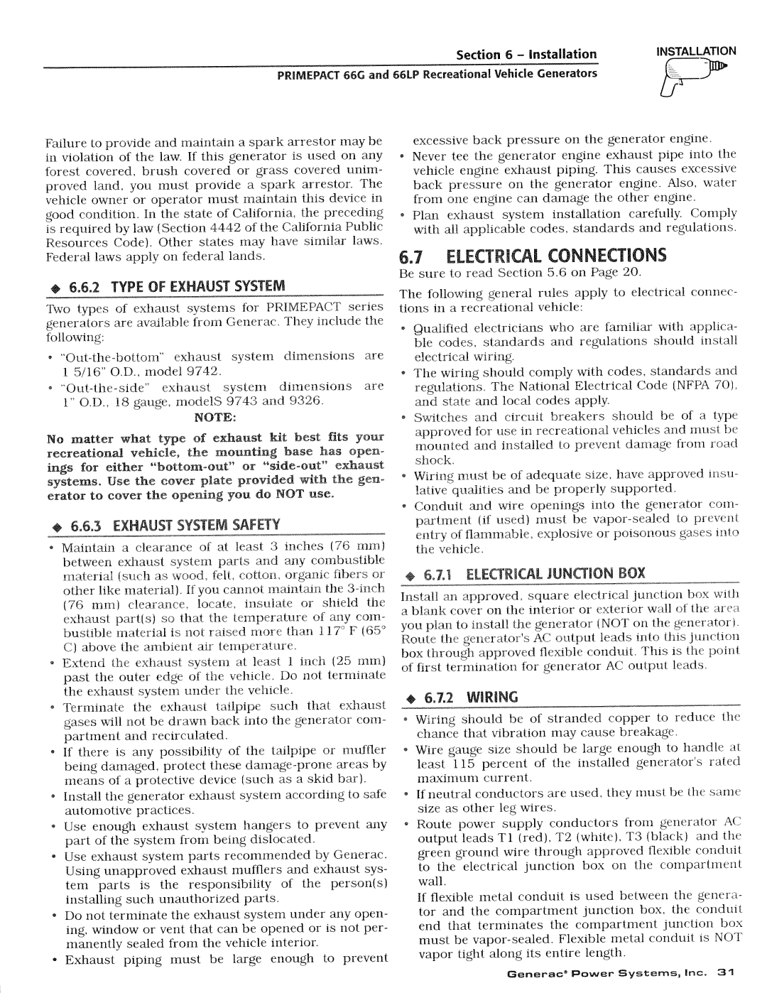 Generac Power Systems 009600-4, 009734-4 manual 