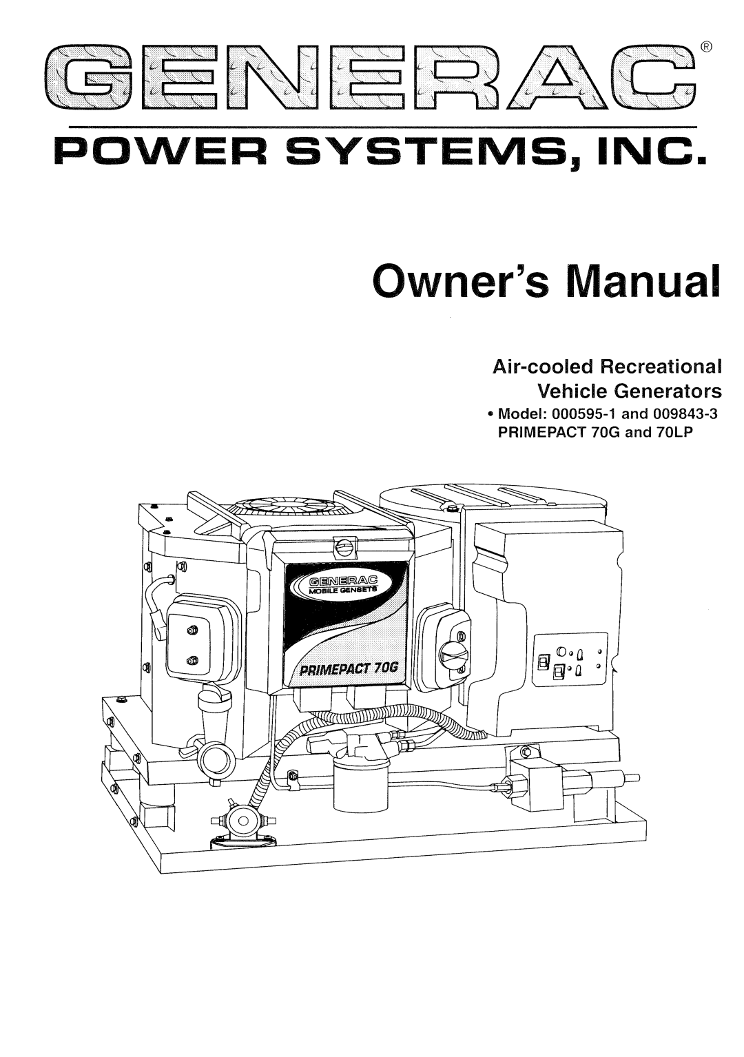 Generac Power Systems 000595-1, 009843-3 manual 