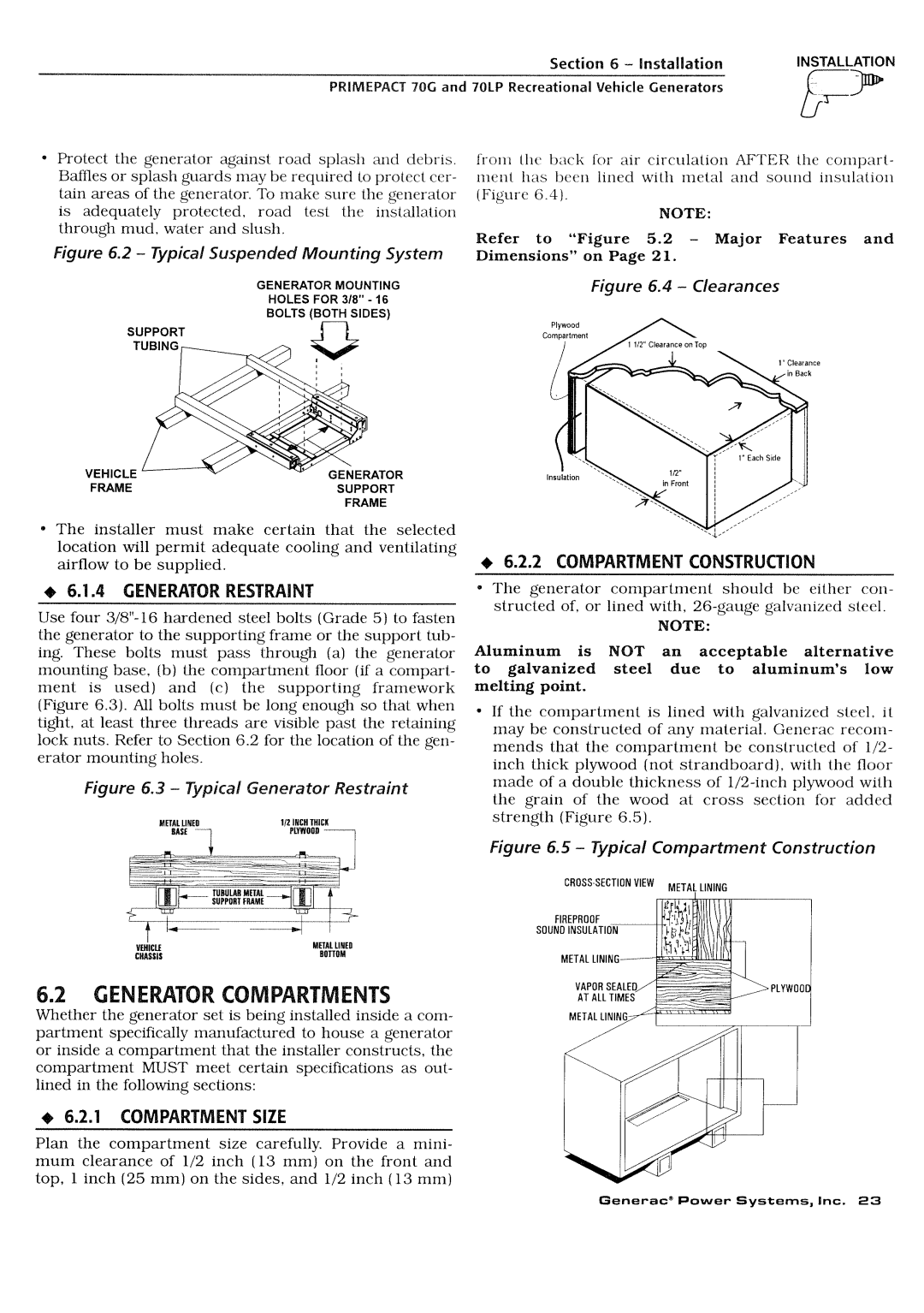 Generac Power Systems 000595-1, 009843-3 manual 