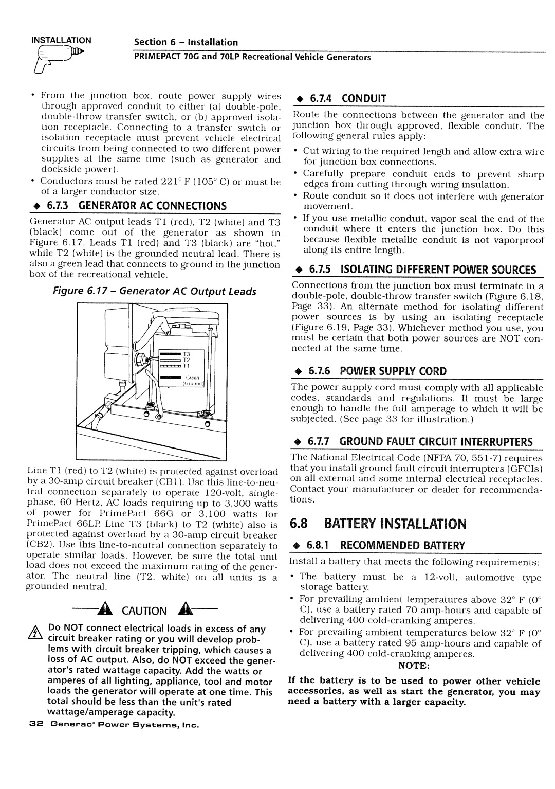 Generac Power Systems 009843-3, 000595-1 manual 