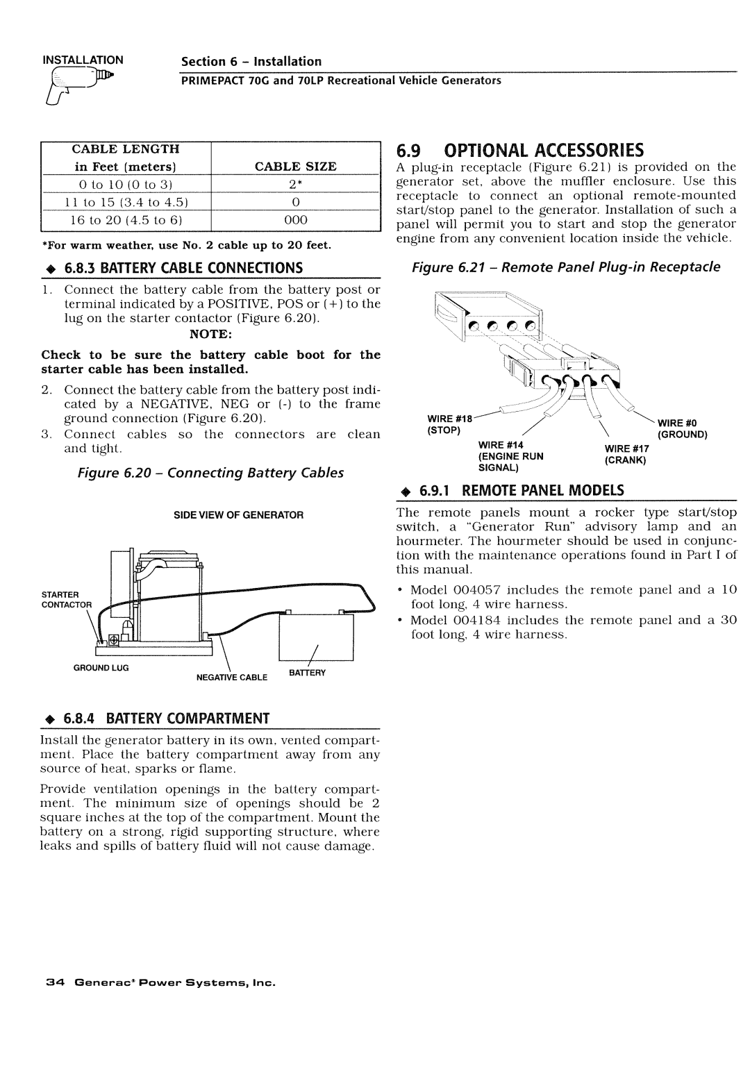 Generac Power Systems 009843-3, 000595-1 manual 