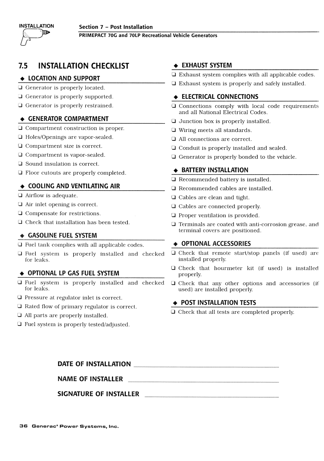 Generac Power Systems 009843-3, 000595-1 manual 