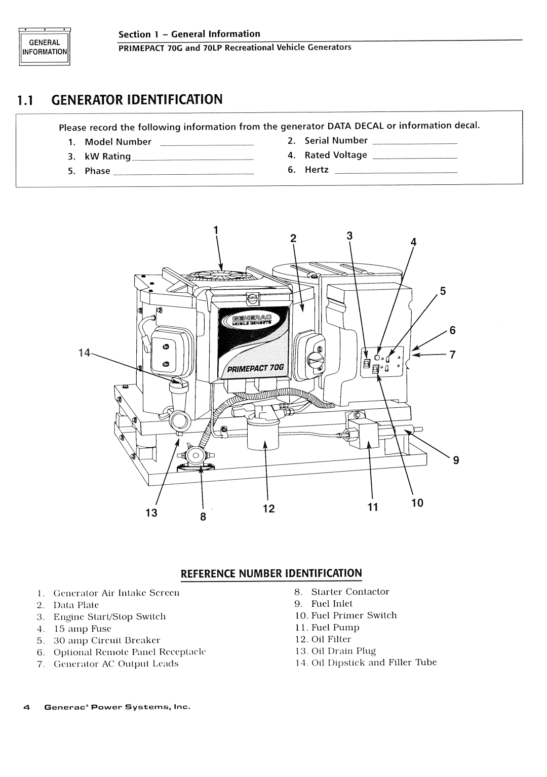 Generac Power Systems 009843-3, 000595-1 manual 