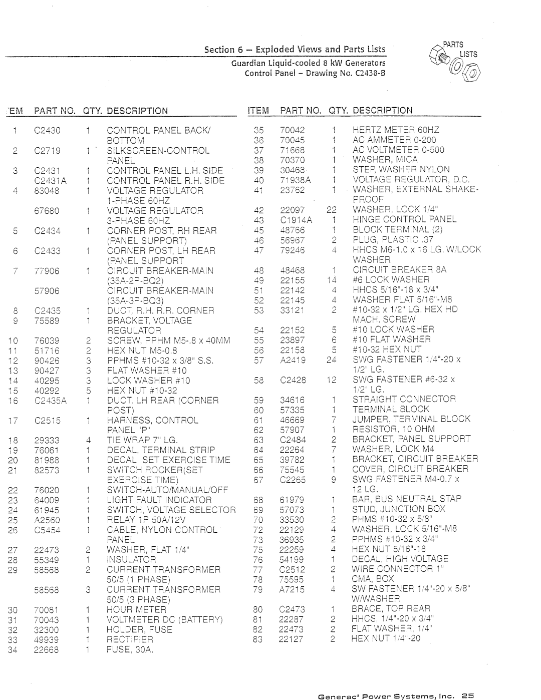 Generac Power Systems 04136-0, 04137-0 manual 