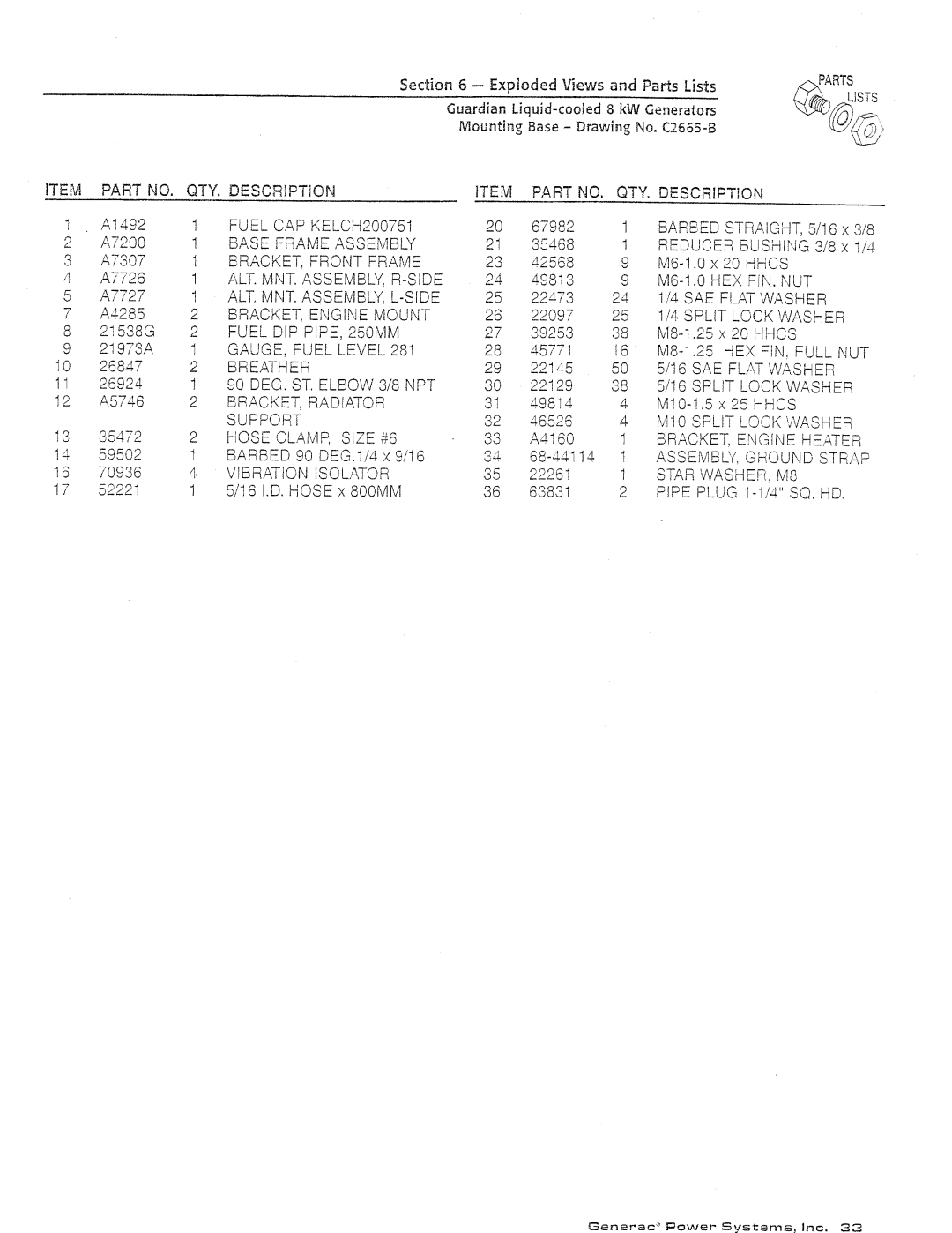 Generac Power Systems 04136-0, 04137-0 manual 