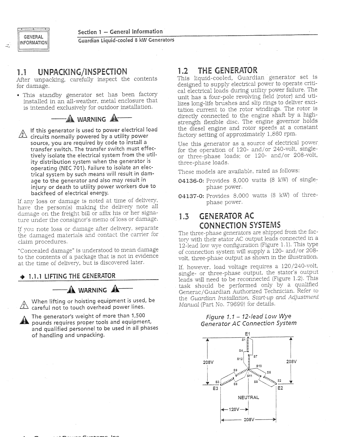 Generac Power Systems 04137-0, 04136-0 manual 