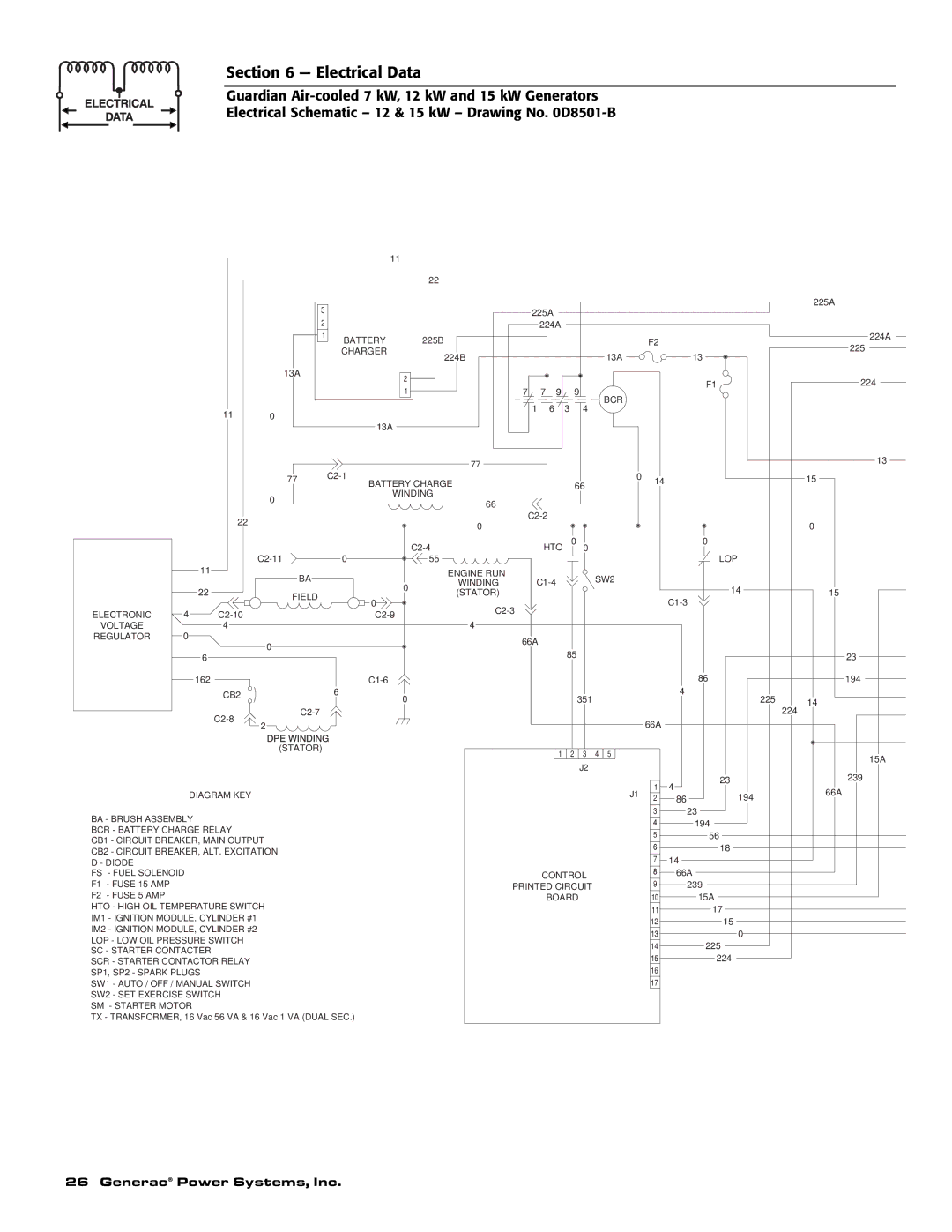 Generac Power Systems 04389-1, 04456-1, 04390-1 owner manual Battery 