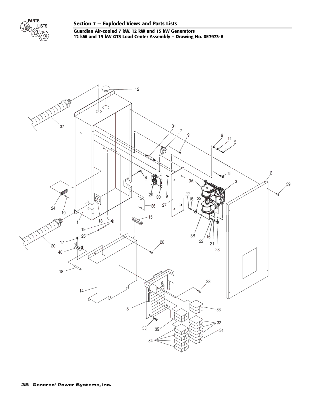 Generac Power Systems 04389-2, 04456-2, 04390-2 owner manual Exploded Views and Parts Lists 