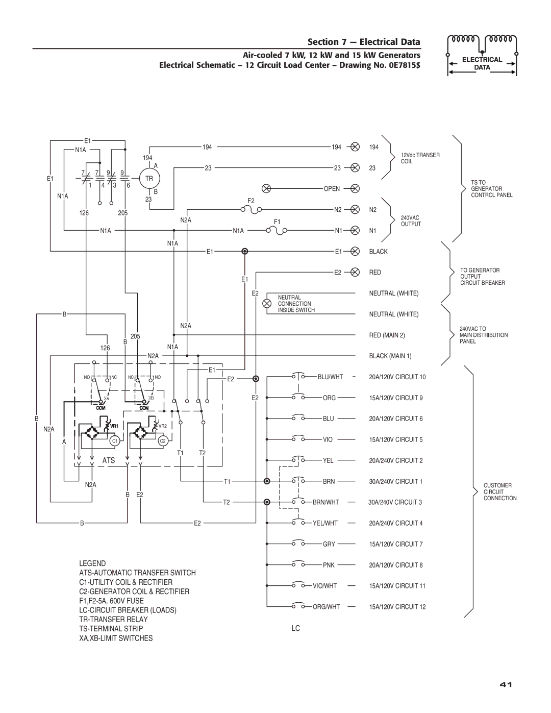 Generac Power Systems 04389-3, 04456-3, 04390-3 owner manual N1A N2A 