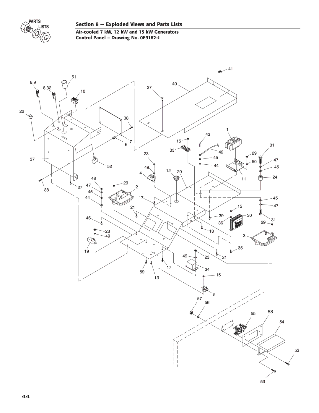 Generac Power Systems 04389-3, 04456-3, 04390-3 owner manual Exploded Views and Parts Lists 