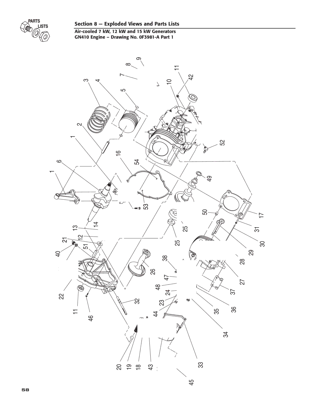 Generac Power Systems 04389-3, 04456-3, 04390-3 owner manual Exploded Views and Parts Lists 