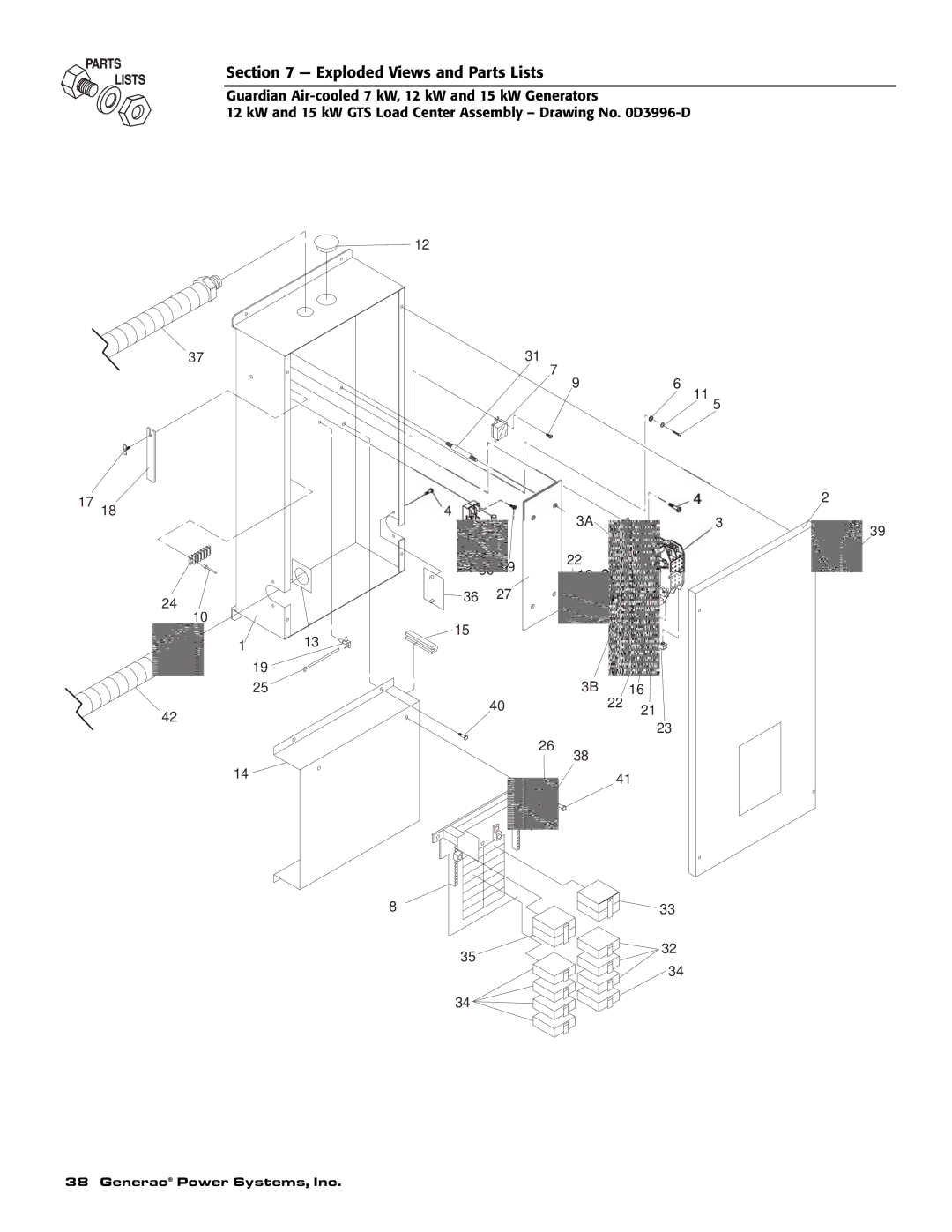 Generac Power Systems 04456-1, 04390-1, 04389-1 owner manual Exploded Views and Parts Lists 