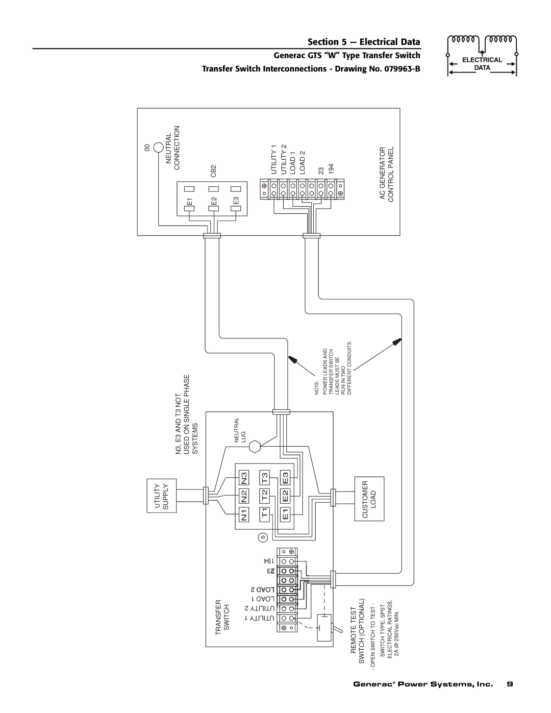 Generac Power Systems 04635-0 owner manual N1 N2 N3 T1 T2 T3 