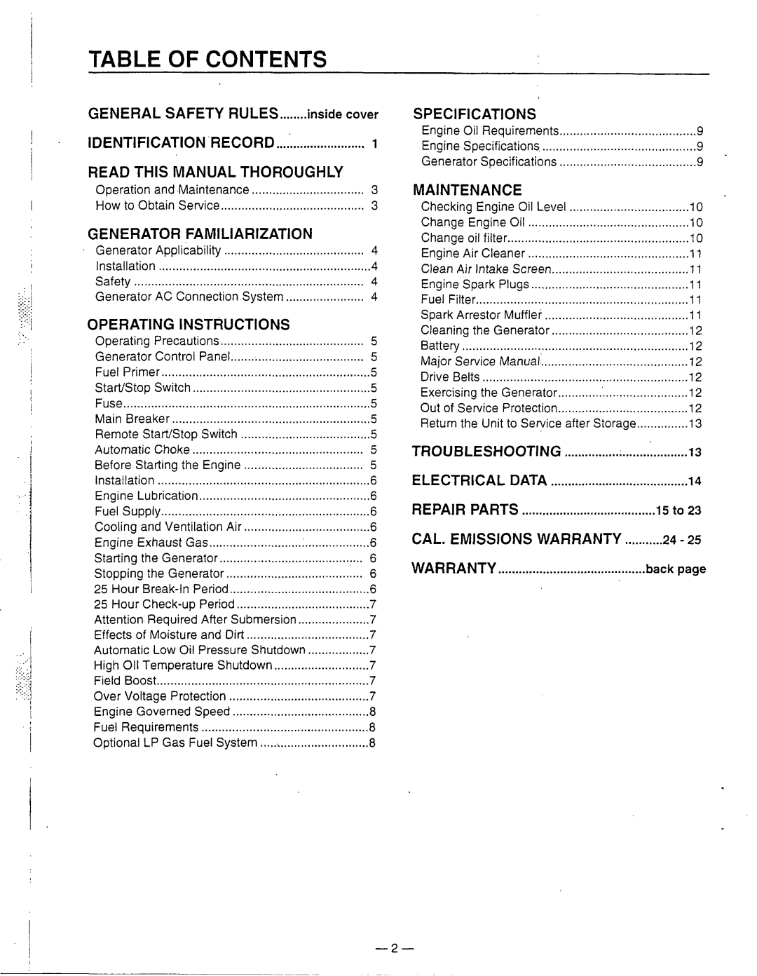 Generac Power Systems 0860-0, 0595-0, 0861-0 manual 