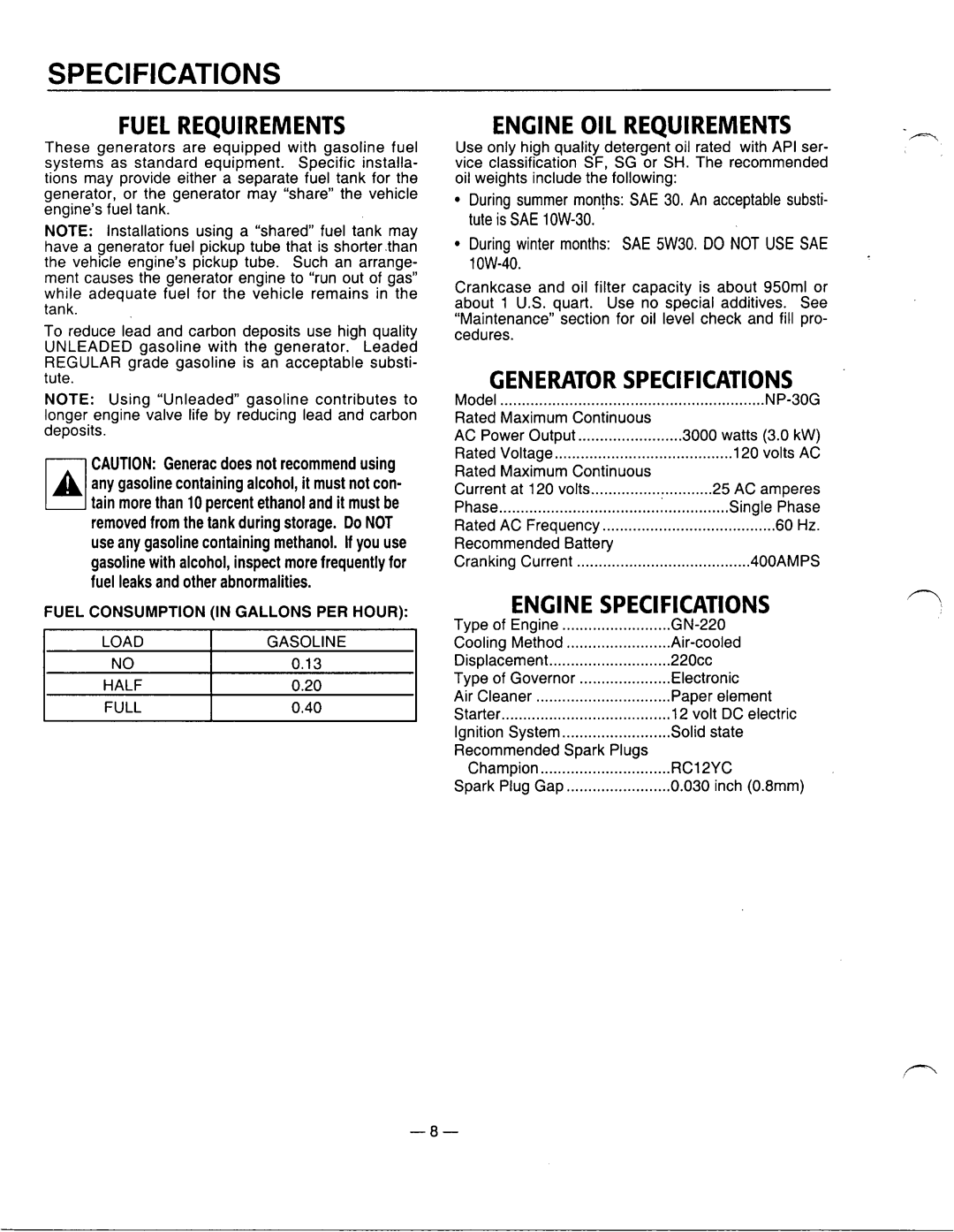 Generac Power Systems 0661-5 manual 