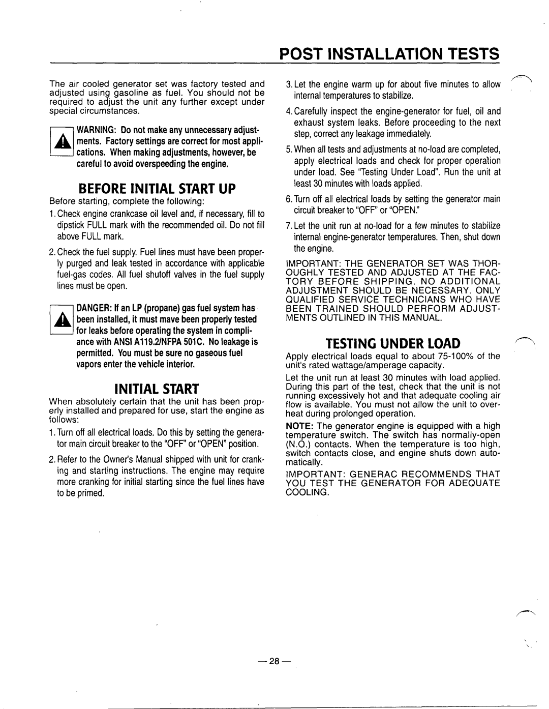 Generac Power Systems 0661-5 manual 