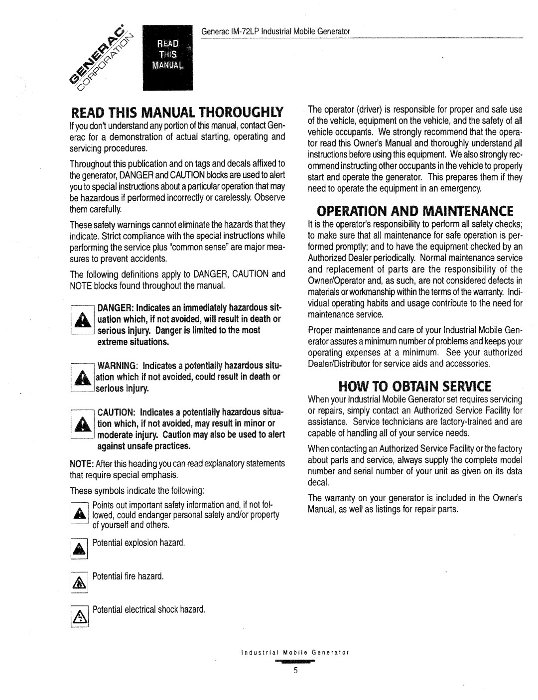 Generac Power Systems 09843-2 manual 
