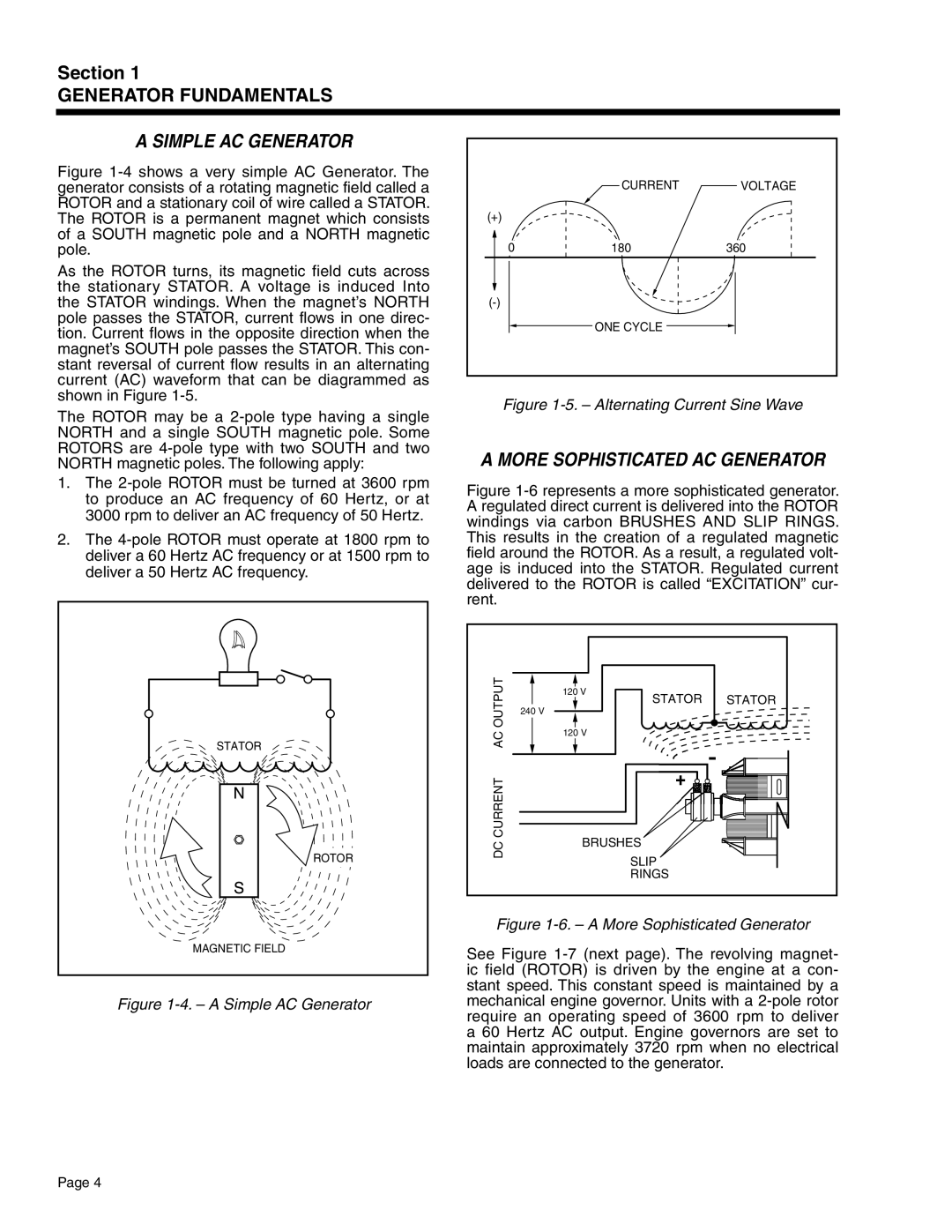 Generac Power Systems 5412, 5411, 5413, 5415, 5414, 5410 manual Simple AC Generator, More Sophisticated AC Generator 