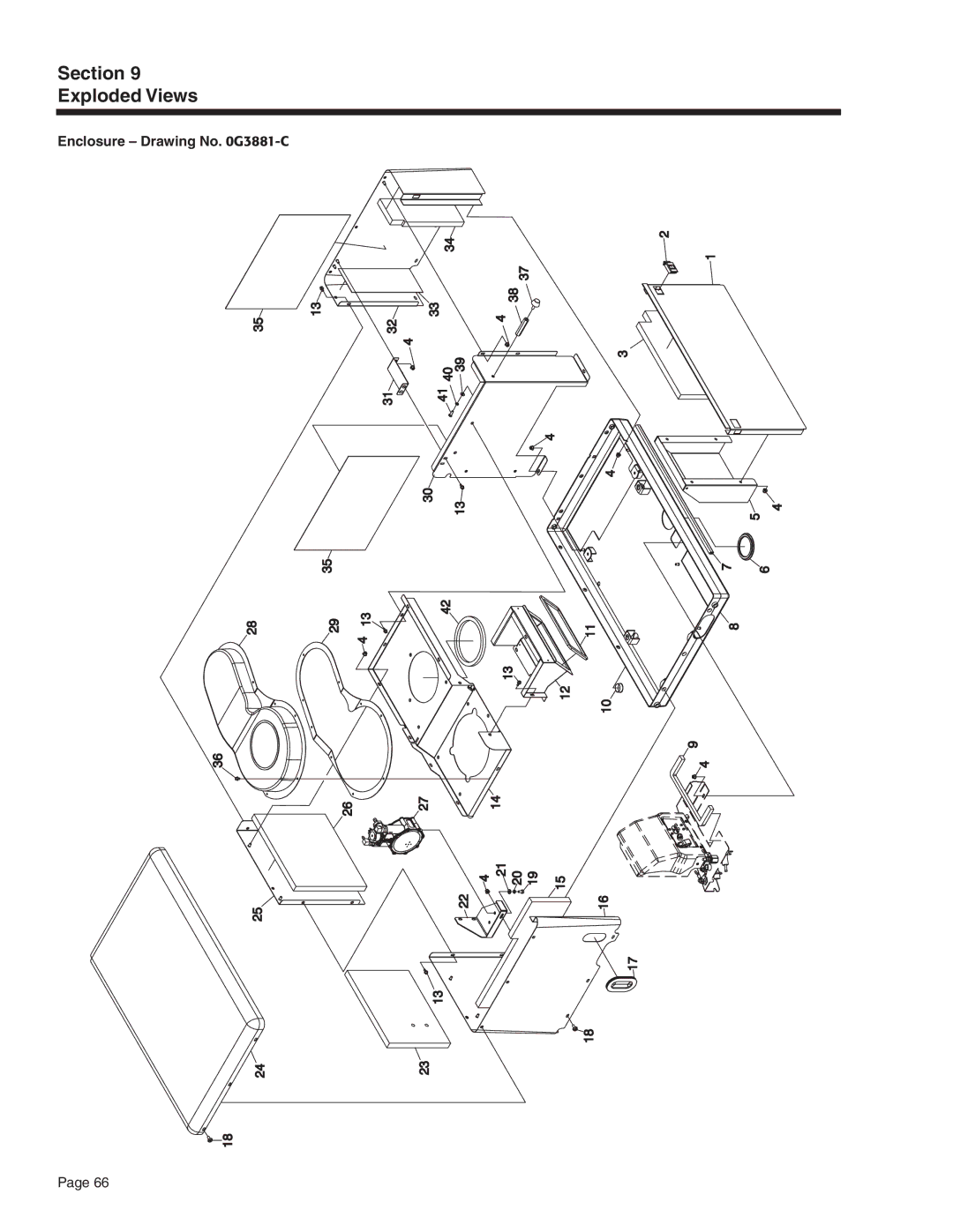 Generac Power Systems 5413, 5412, 5411, 5415, 5414, 5410 manual Enclosure Drawing No G3881-C 