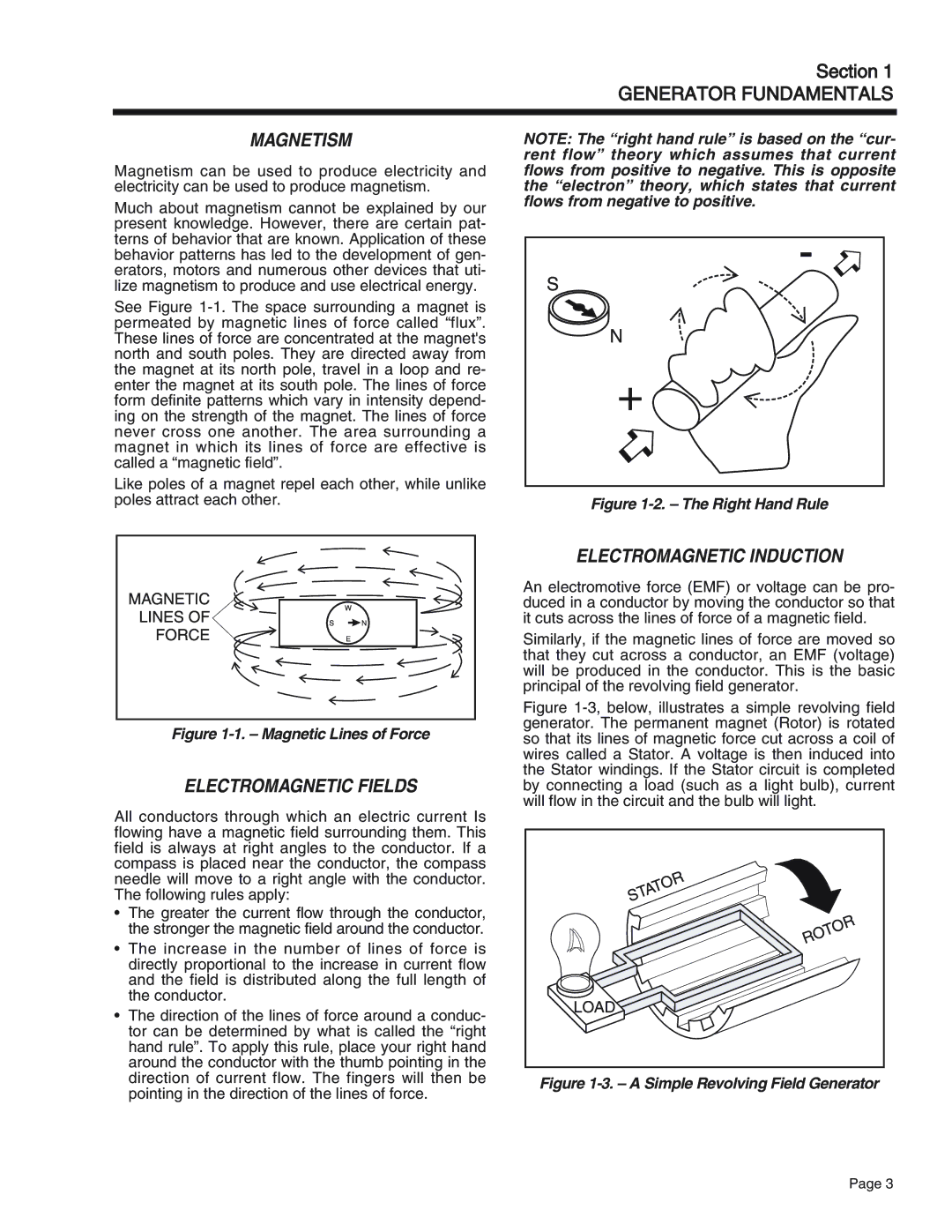 Generac Power Systems 65, 55, 75 manual Magnetism, Electromagnetic Fields, Electromagnetic Induction 