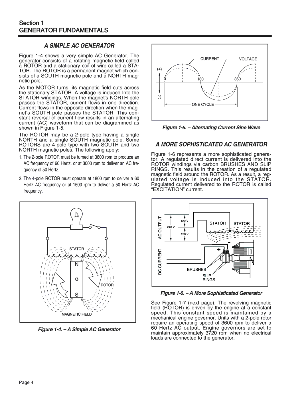 Generac Power Systems 55, 75, 65 manual Simple AC Generator, More Sophisticated AC Generator 