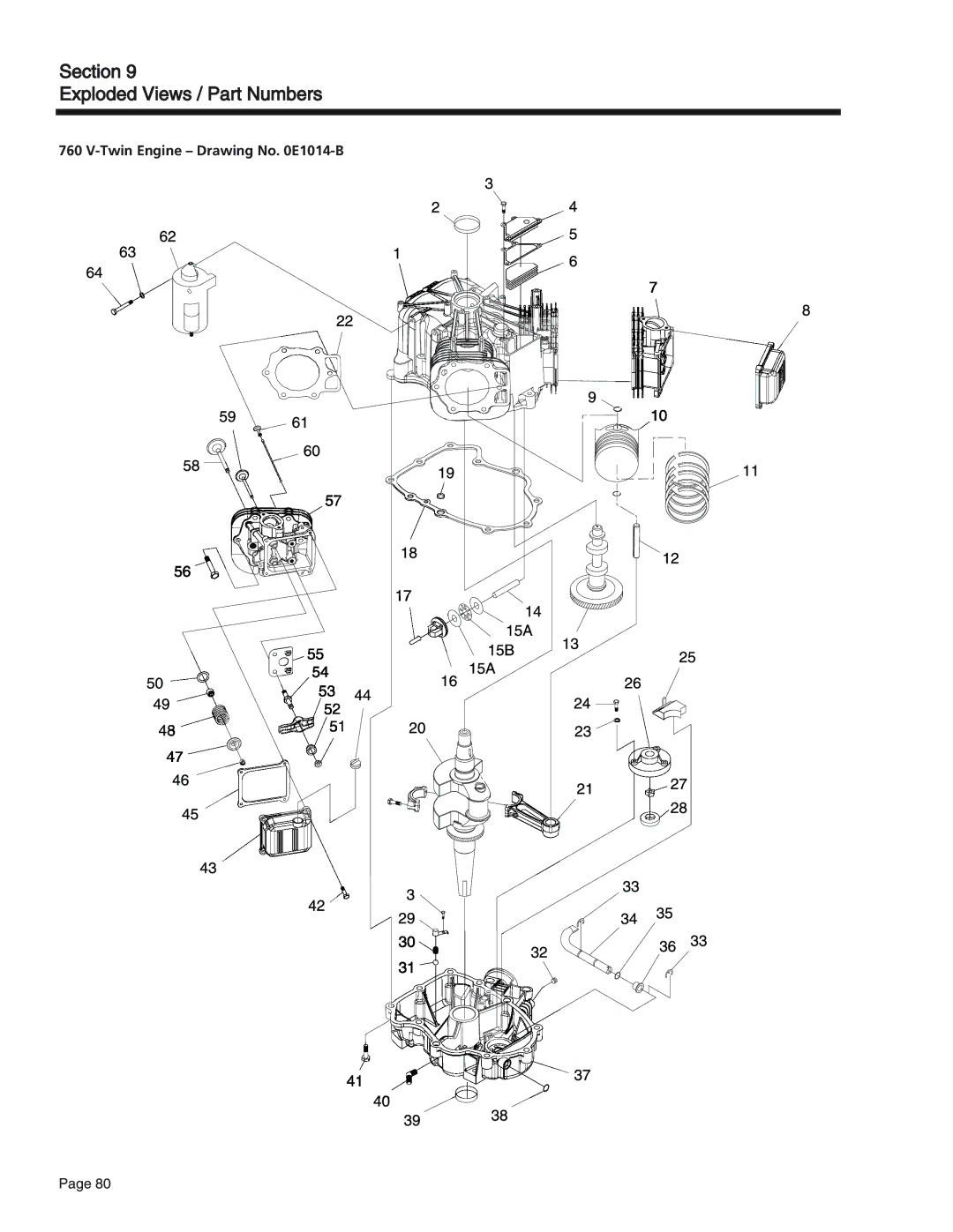 Generac Power Systems 75, 55, 65 manual Twin Engine Drawing No E1014-B 