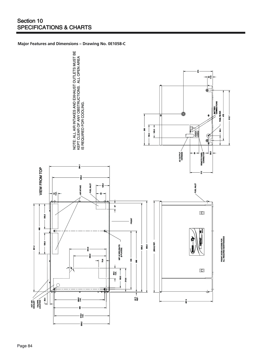 Generac Power Systems 65, 55, 75 manual Specifications & Charts 