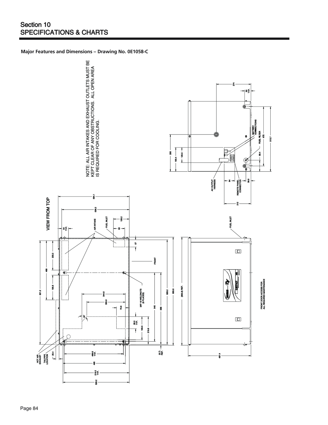 Generac Power Systems 65, 55, 75 manual Section SPECIFICATIONS & CHARTS 