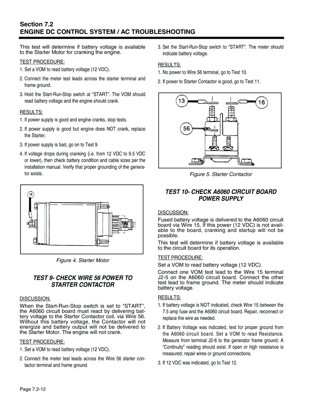 Generac Power Systems 940-2, 941-2 service manual Test 9- Check Wire 56 Power to Starter Contactor 