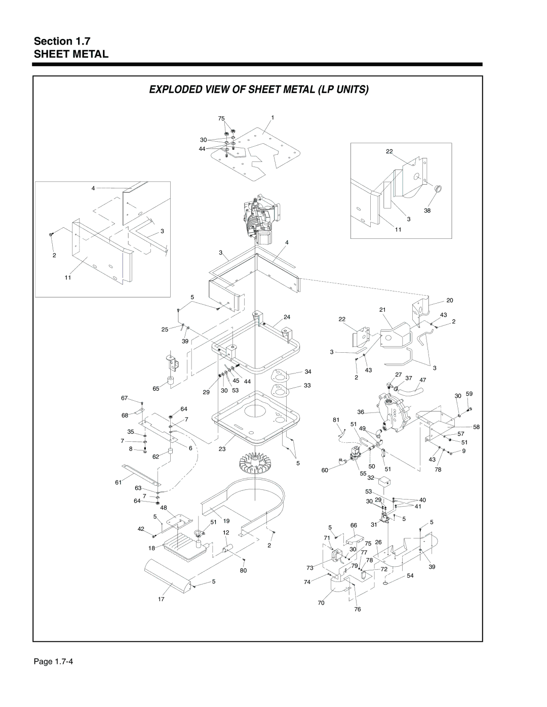 Generac Power Systems 940-2, 941-2 service manual Exploded View of Sheet Metal LP Units 