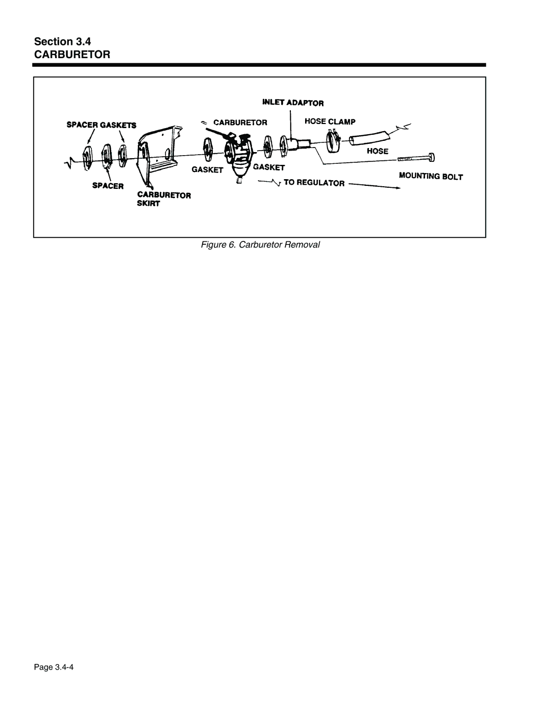 Generac Power Systems 940-2, 941-2 service manual Carburetor Removal 