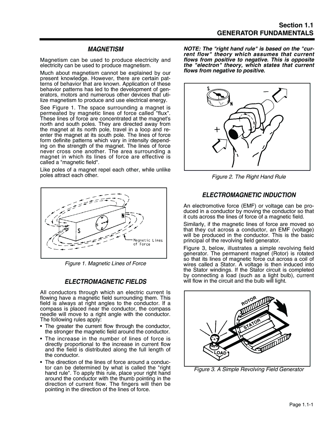 Generac Power Systems 941-2, 940-2 service manual Magnetism, Electromagnetic Fields, Electromagnetic Induction 