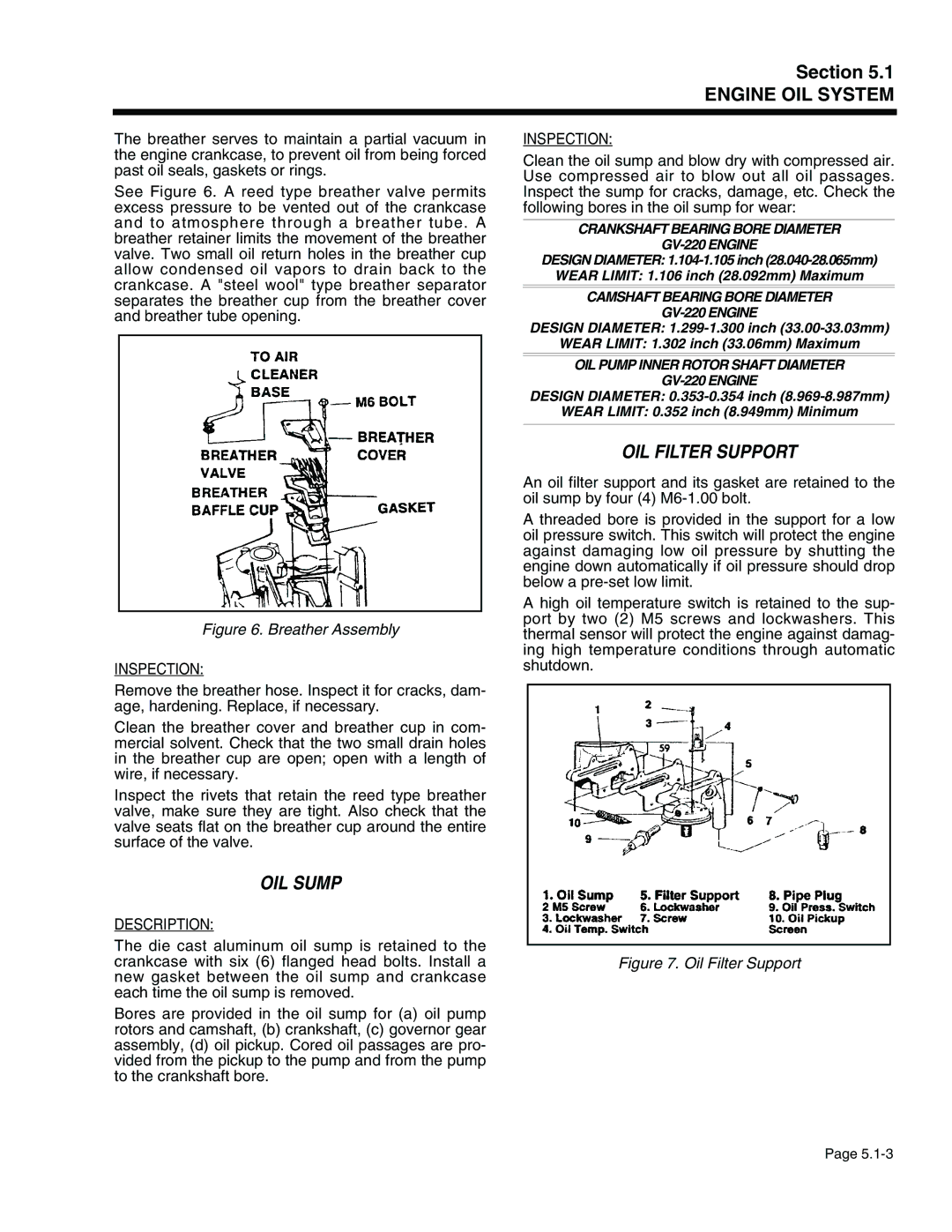 Generac Power Systems 941-2, 940-2 service manual OIL Sump, OIL Filter Support 