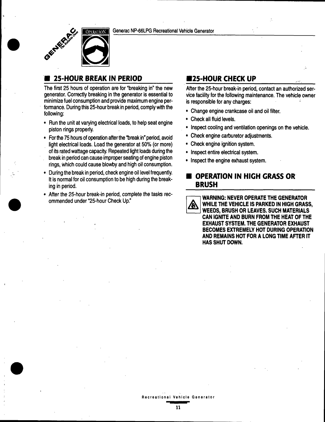 Generac Power Systems 9734-3 manual 