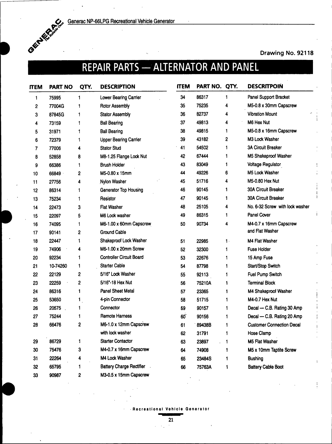 Generac Power Systems 9734-3 manual 