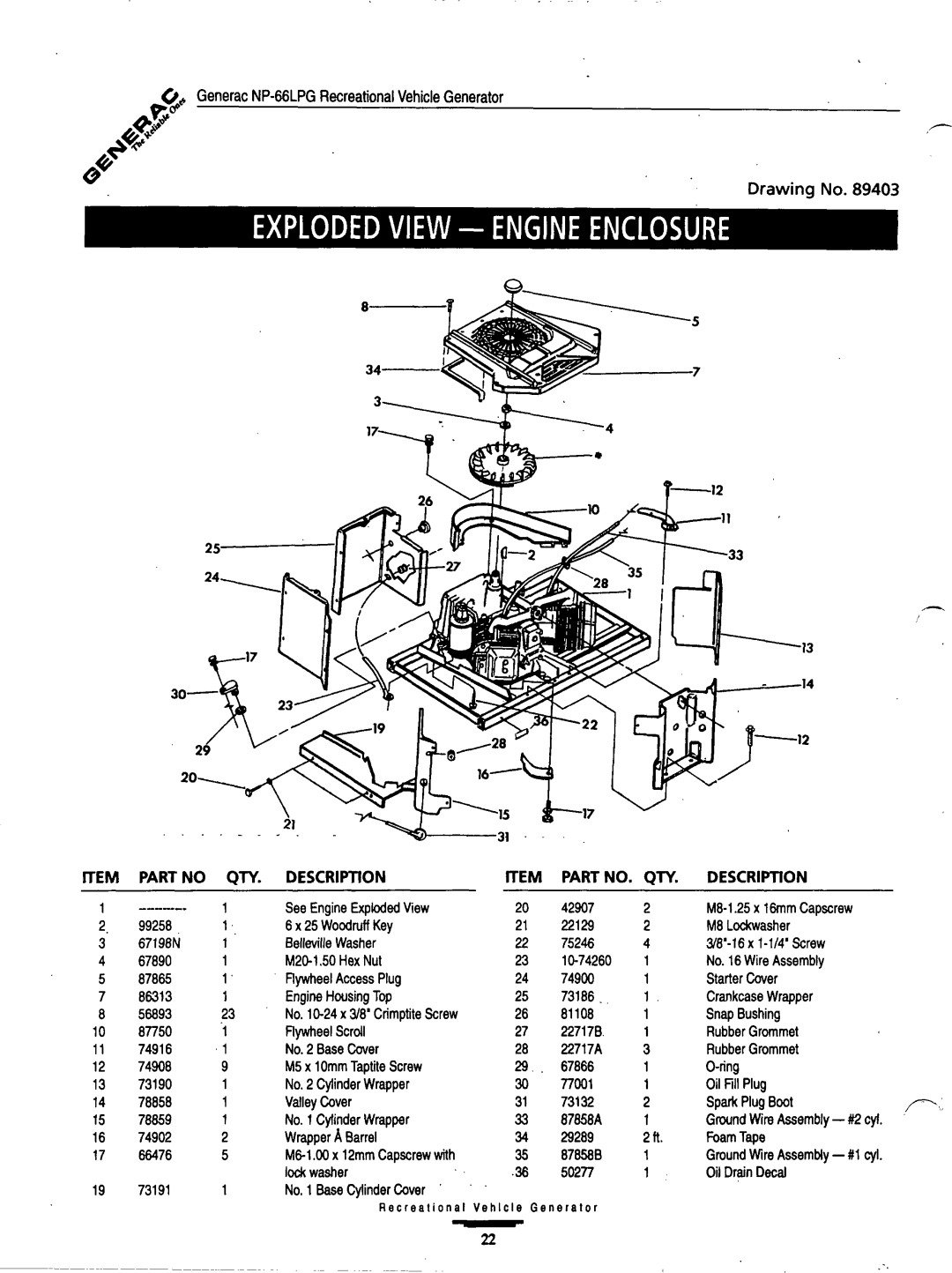 Generac Power Systems 9734-3 manual 