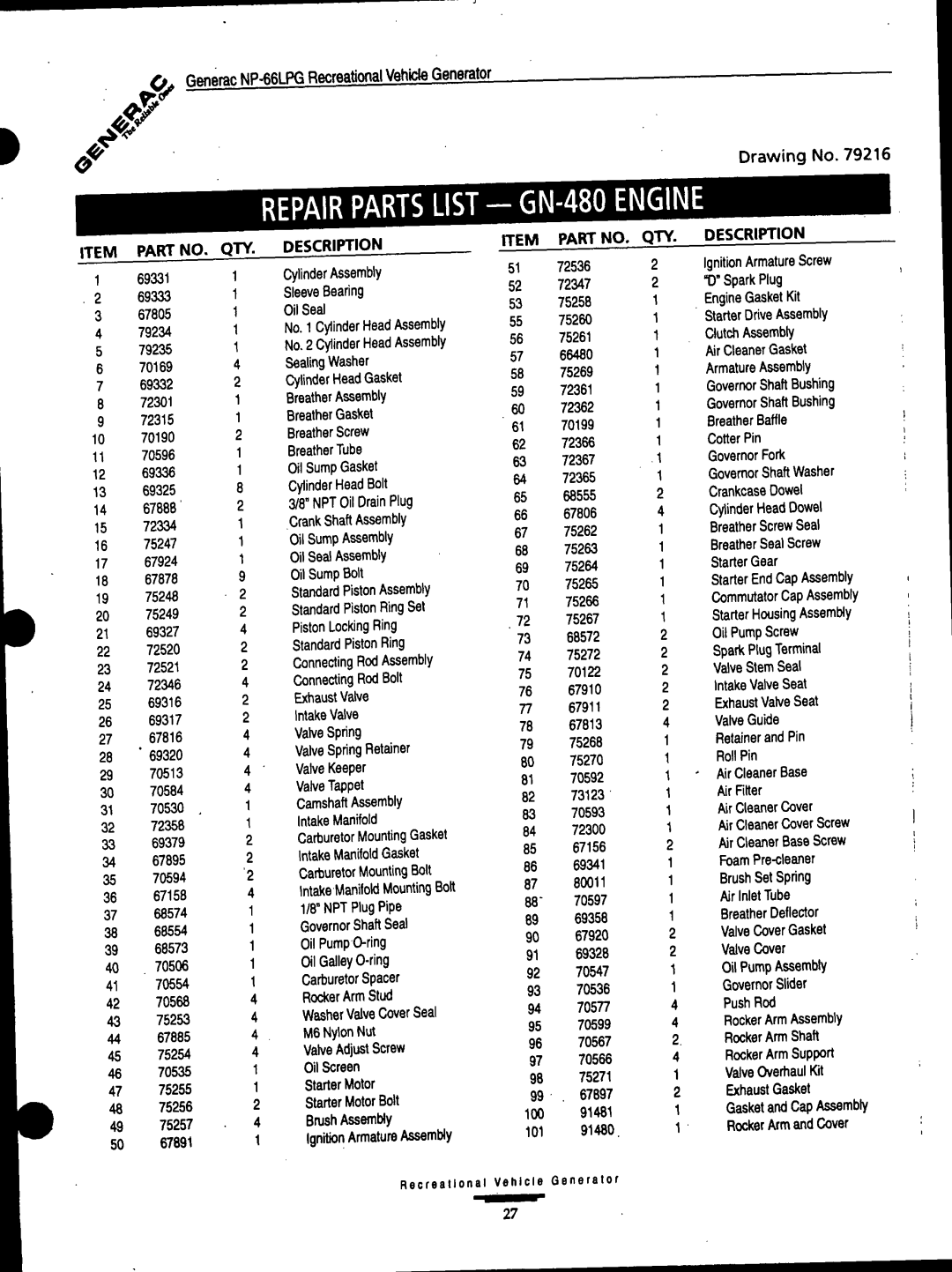 Generac Power Systems 9734-3 manual 