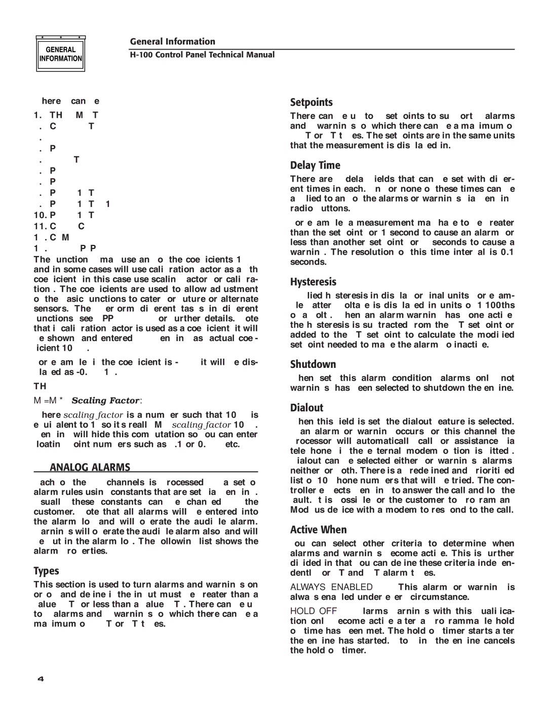 Generac Power Systems H-100 technical manual ‹ Analog Alarms 