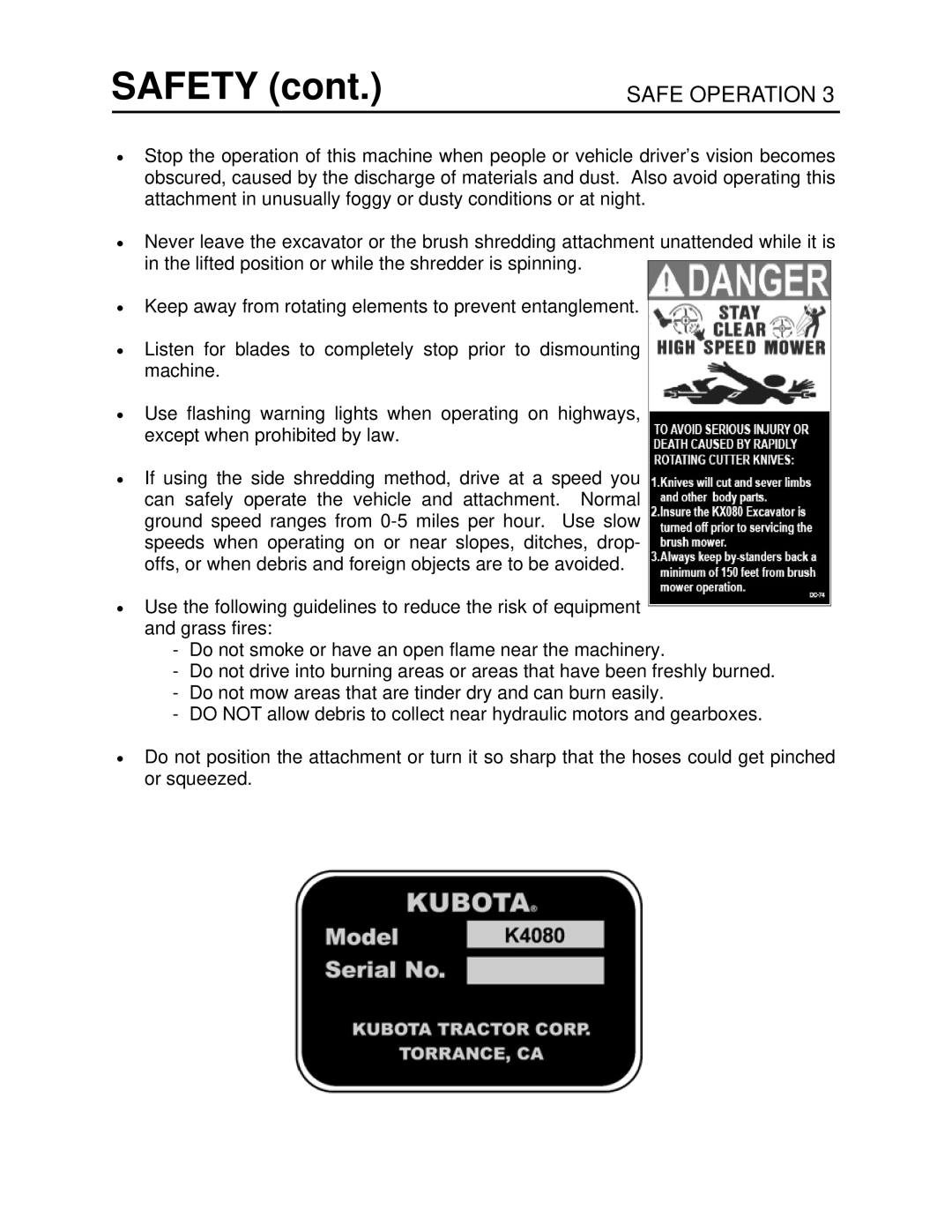 Generac Power Systems K4080 manual Safety 