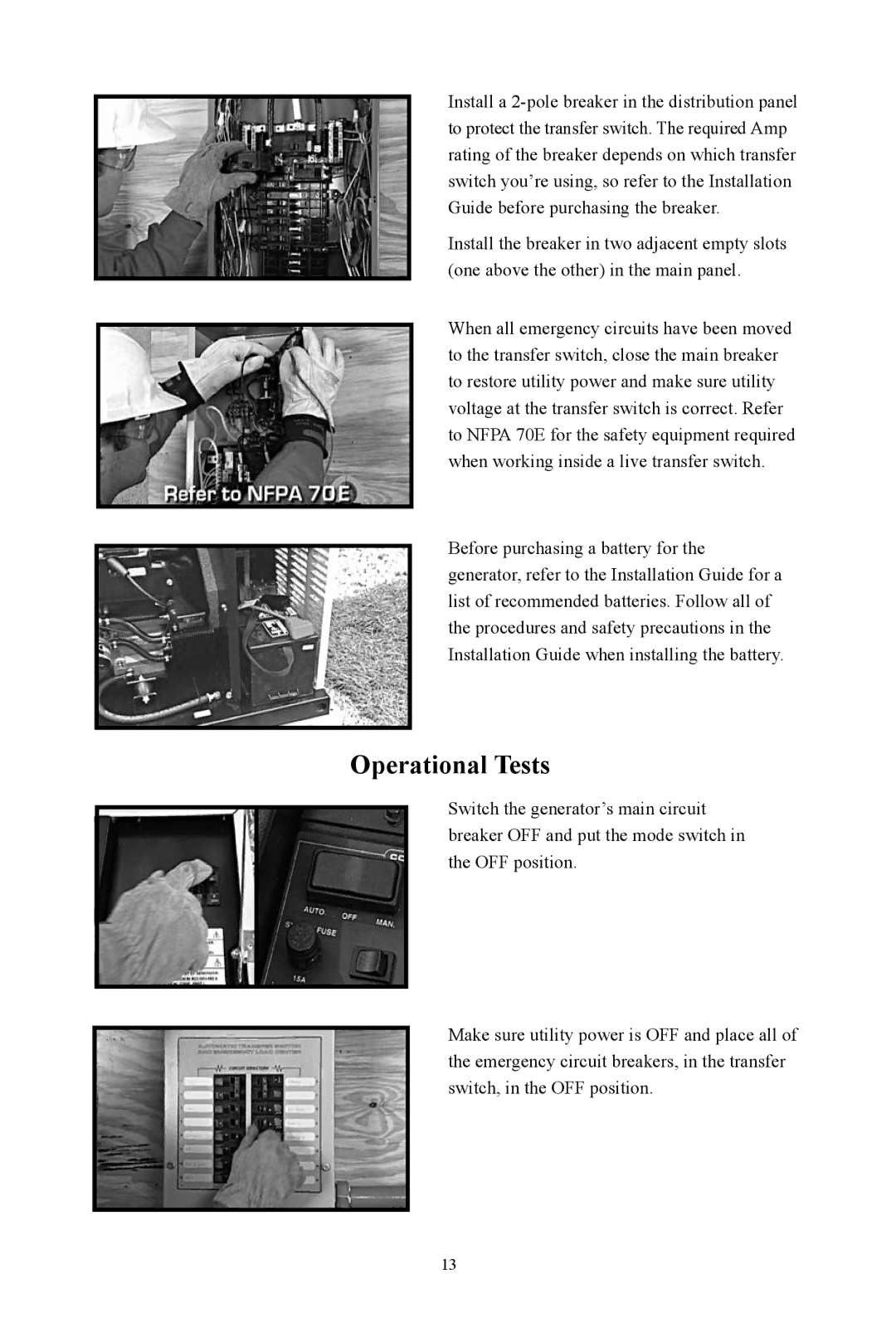 Generac Power Systems OG 2697 manual Operational Tests 