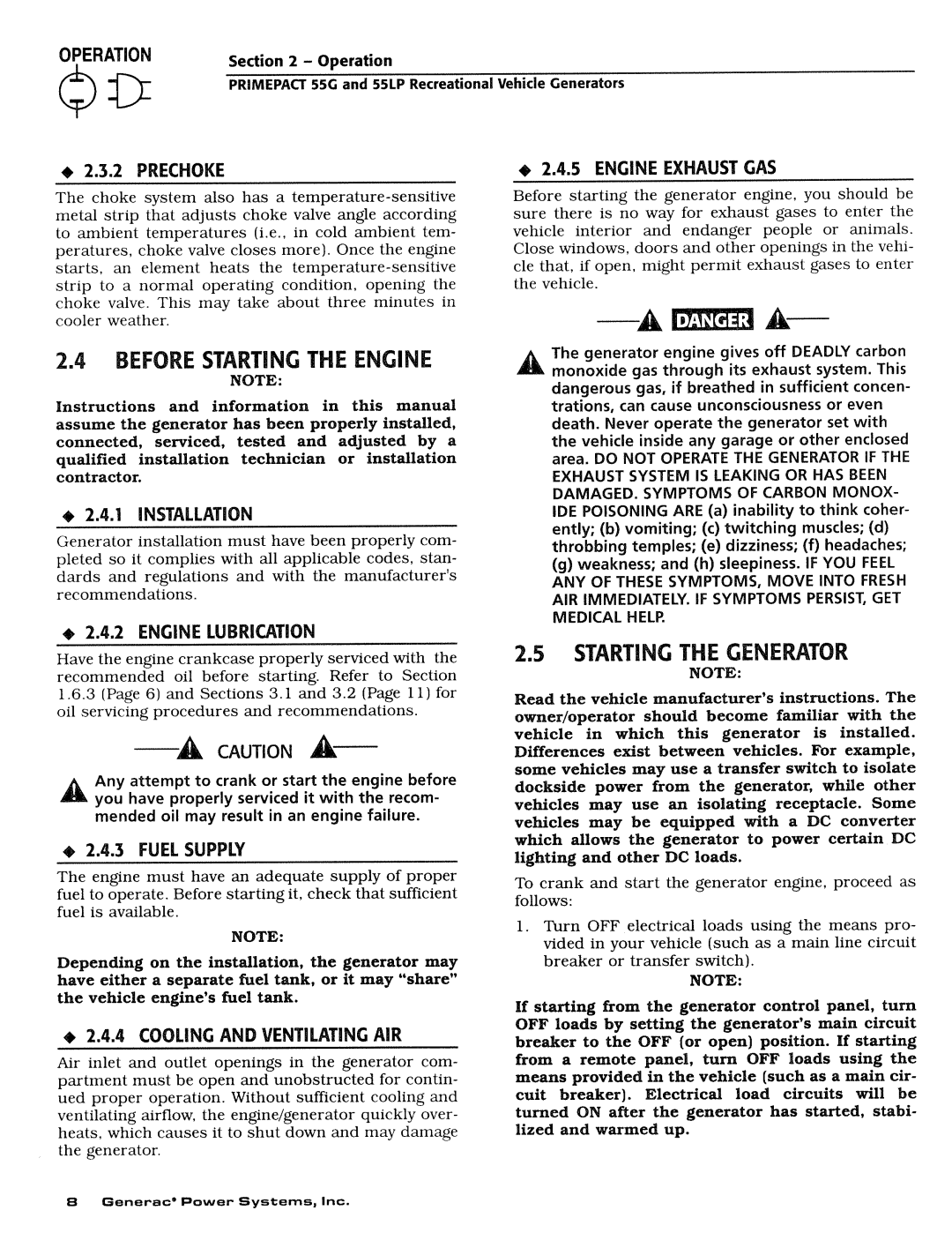 Generac Power Systems NP Series, Q-Series, IM Series manual 