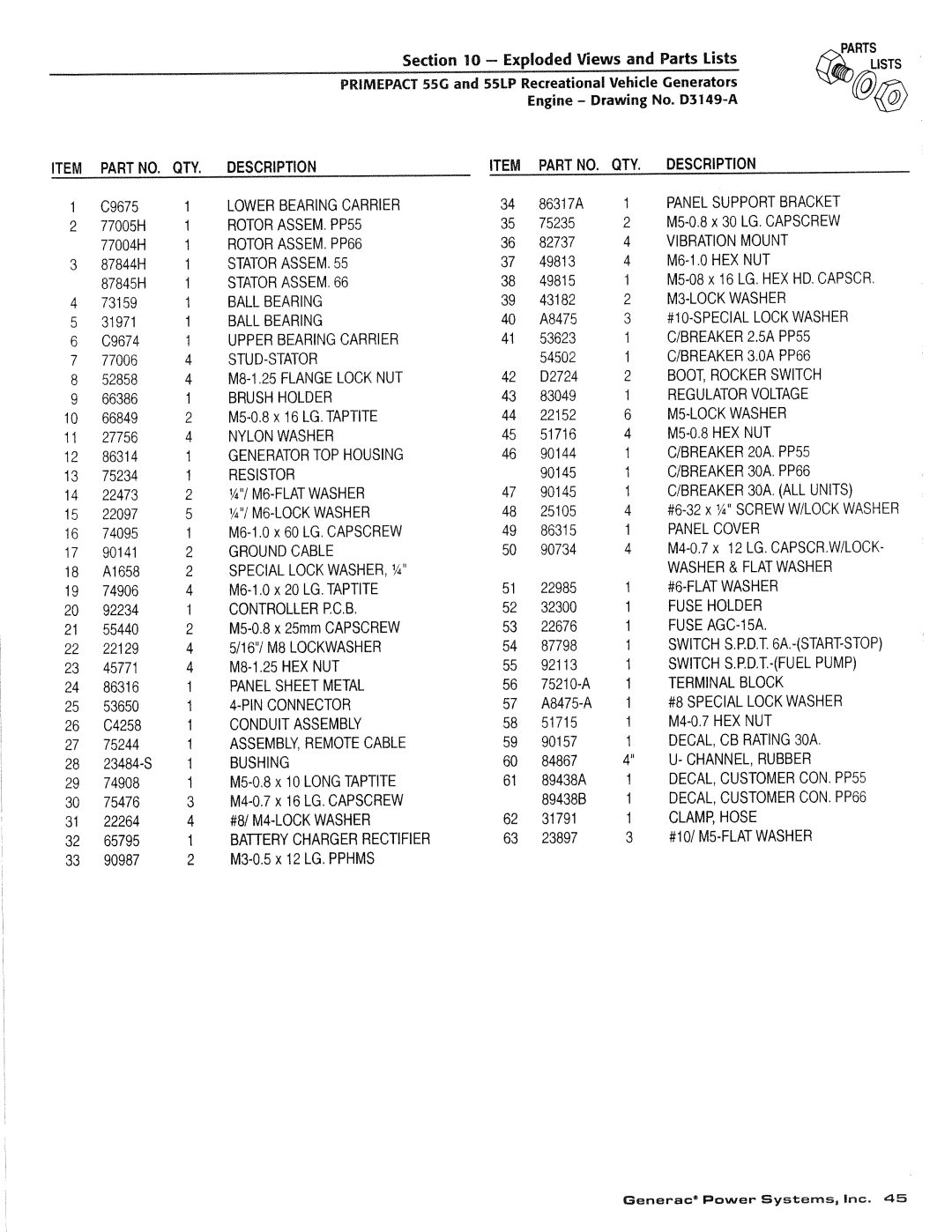 Generac Power Systems IM Series, Q-Series, NP Series manual 