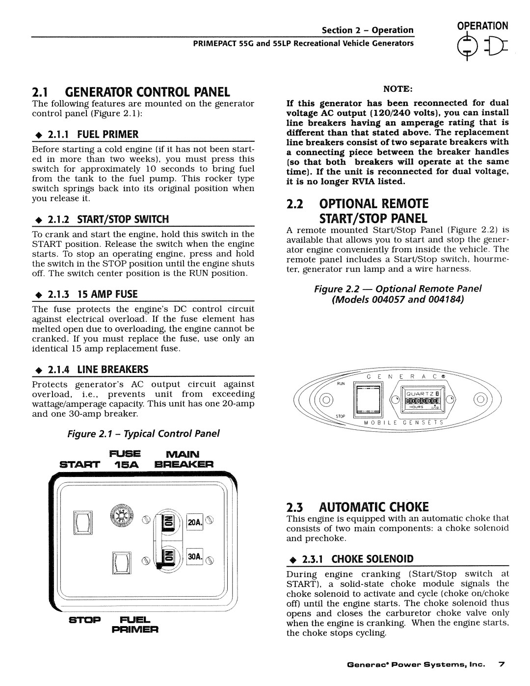 Generac Power Systems Q-Series, NP Series, IM Series manual 