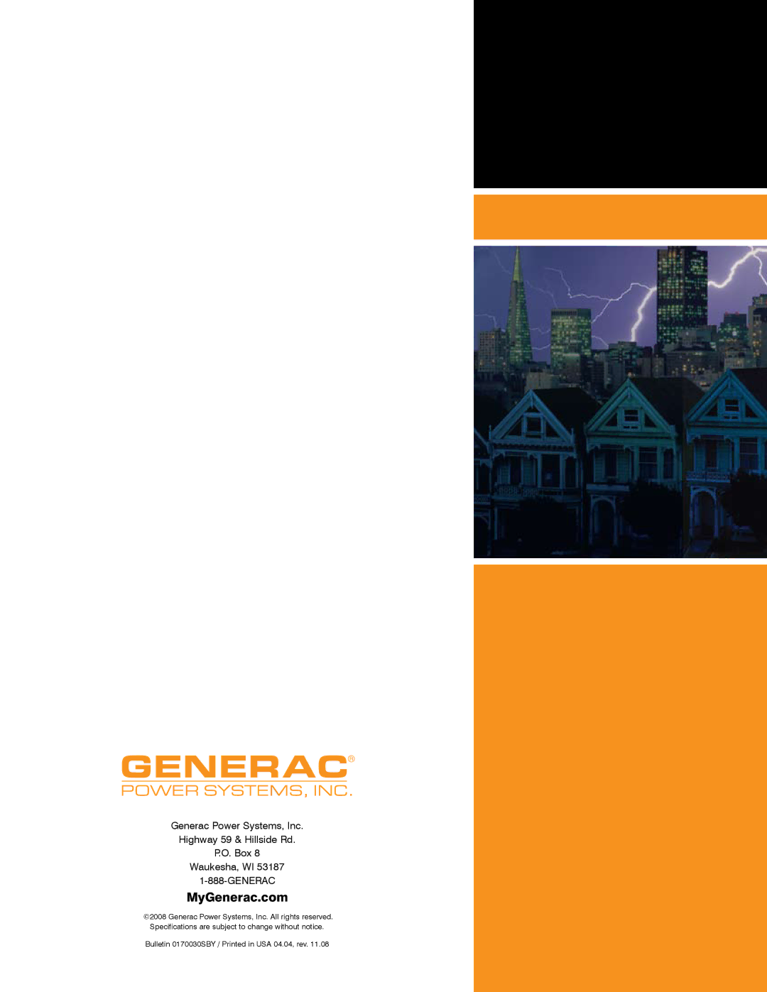 Generac Power Systems Transfer Switches and Accessories manual MyGenerac.com 