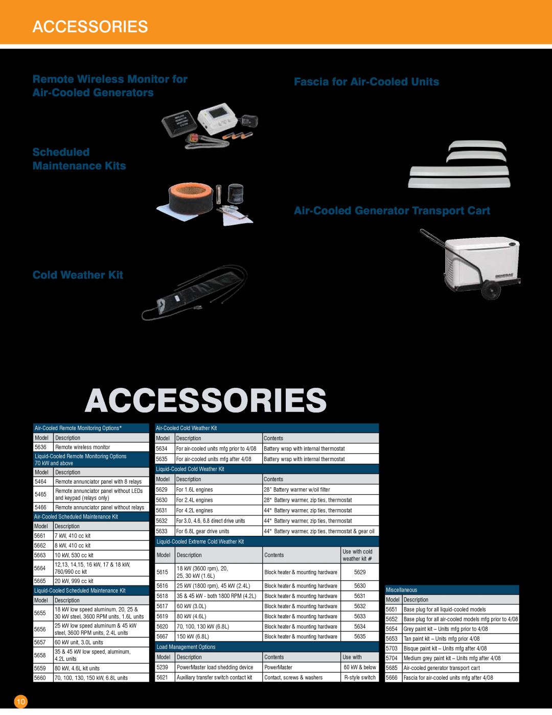 Generac Power Systems Transfer Switches and Accessories manual accessories 