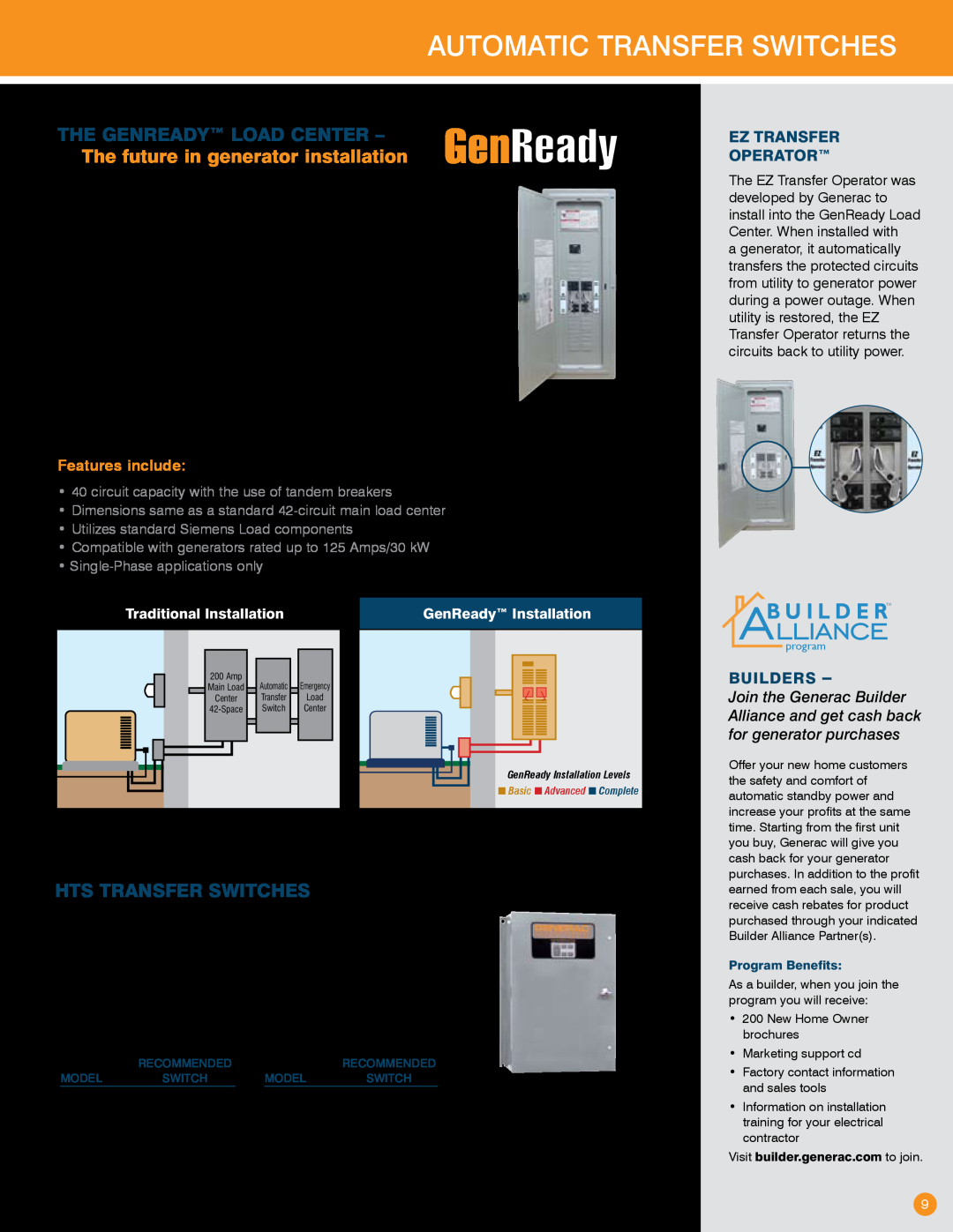 Generac Power Systems Transfer Switches and Accessories The future in generator installation, Automatic Transfer Switches 