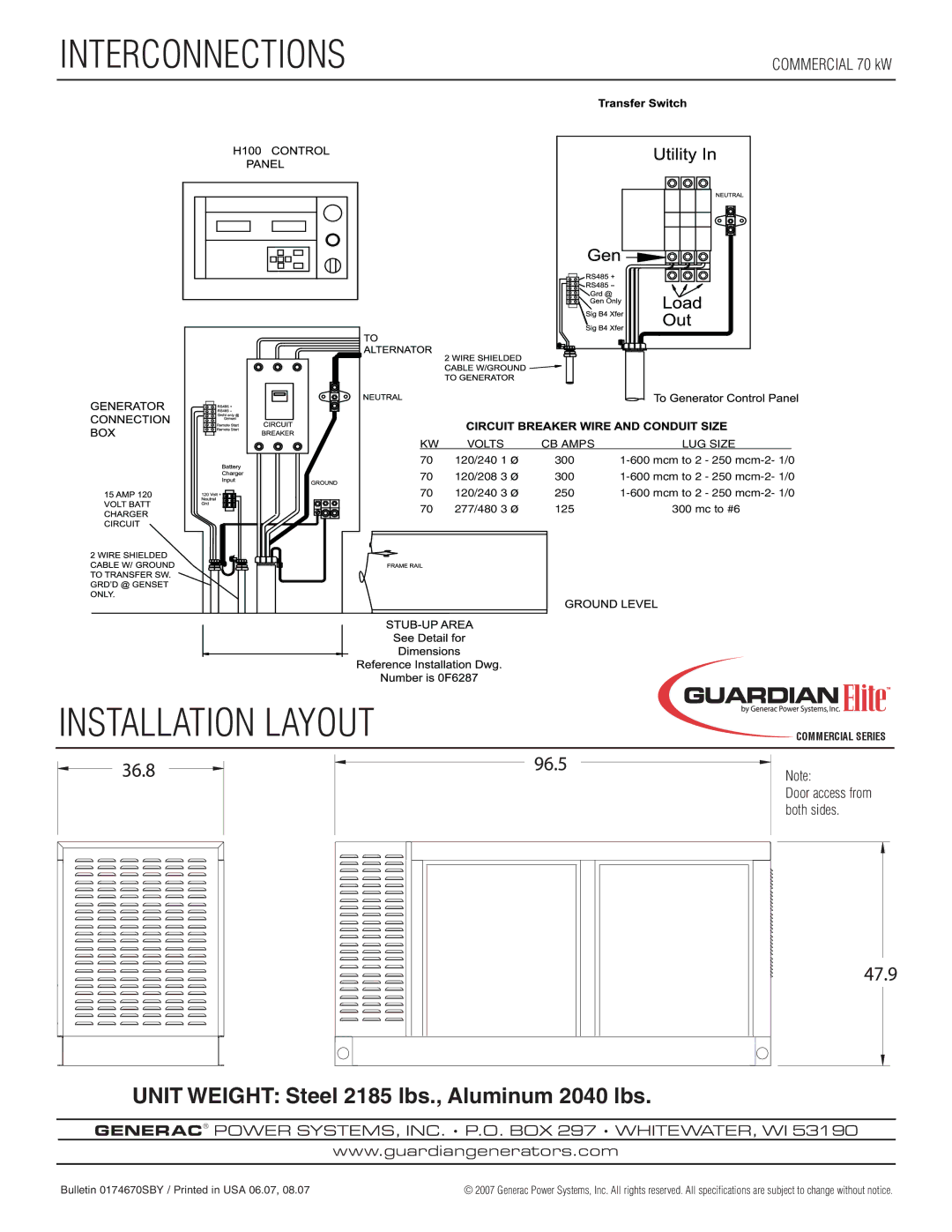 Generac Power Systems UL 2200 manual Interconnections 