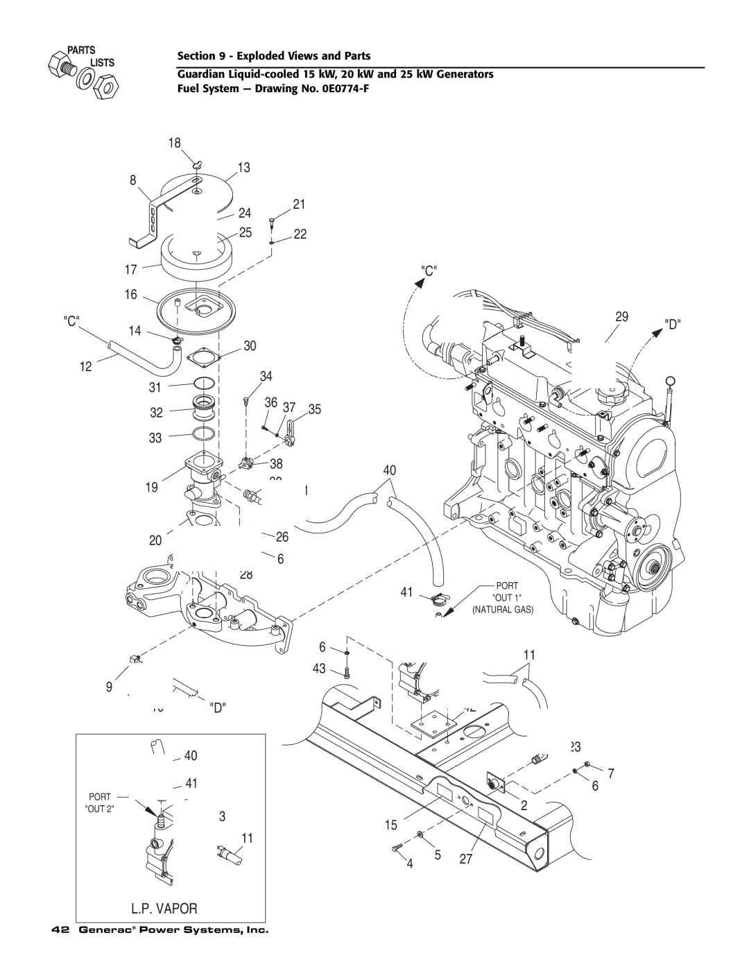 Generac Power Systems 004721-0, 004722-0, 004723-0, 004724-0, 004725-0, 004725-1, 004725-2, 004725-3, 004726-0 Vapor 