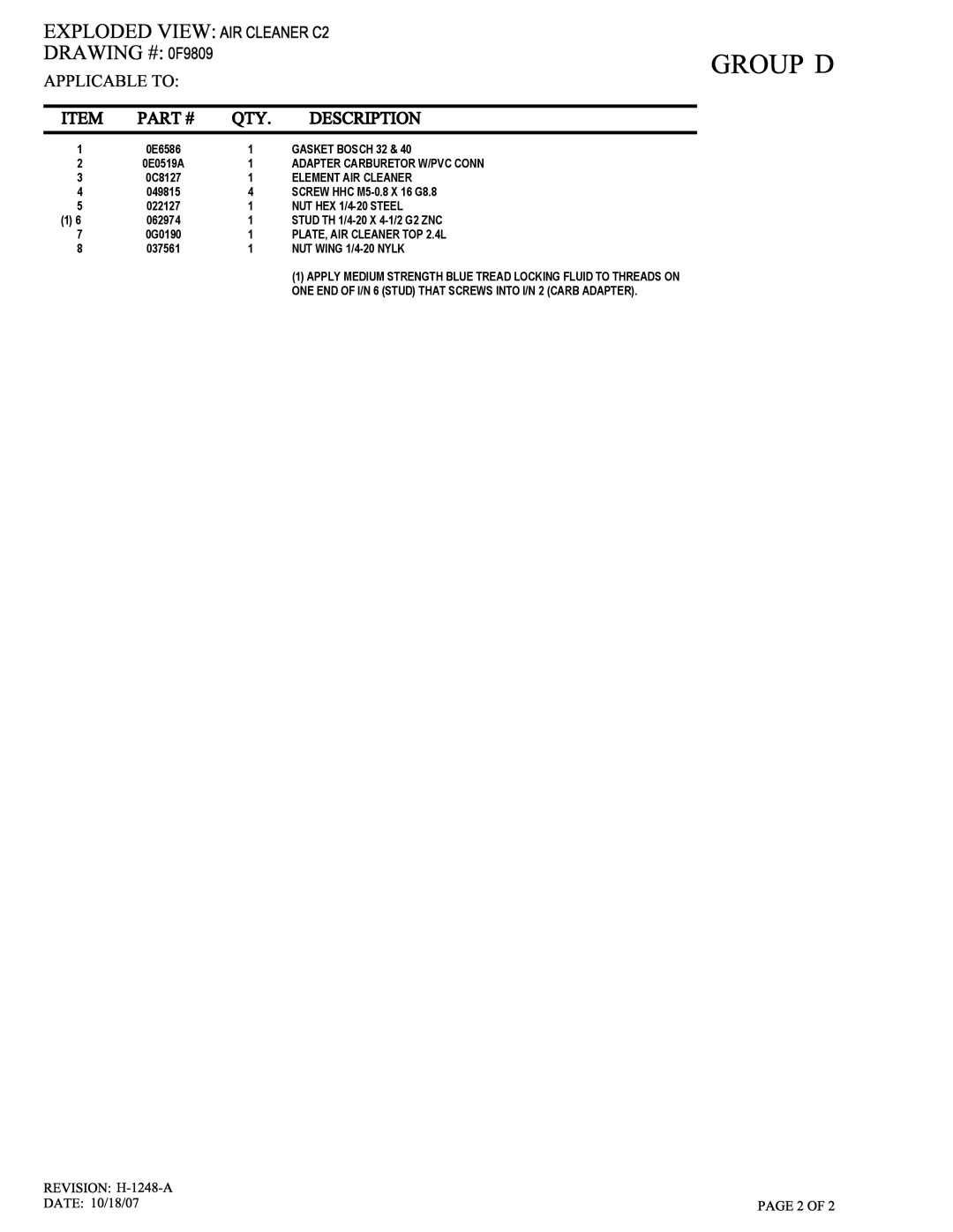 Generac QT04524ANSX owner manual Gasket Bosch 32 