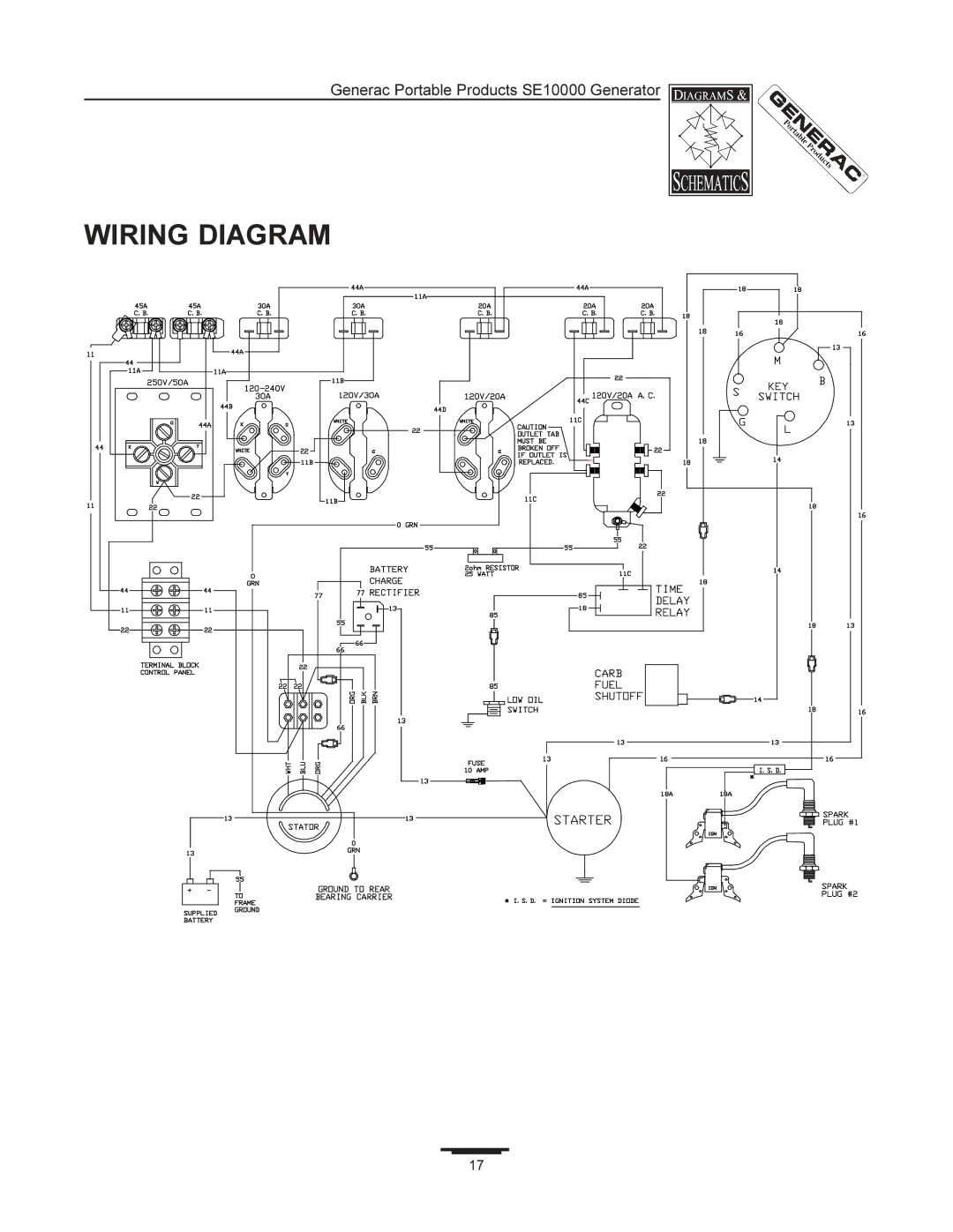 Generac SE10000 manual Wiring Diagram 